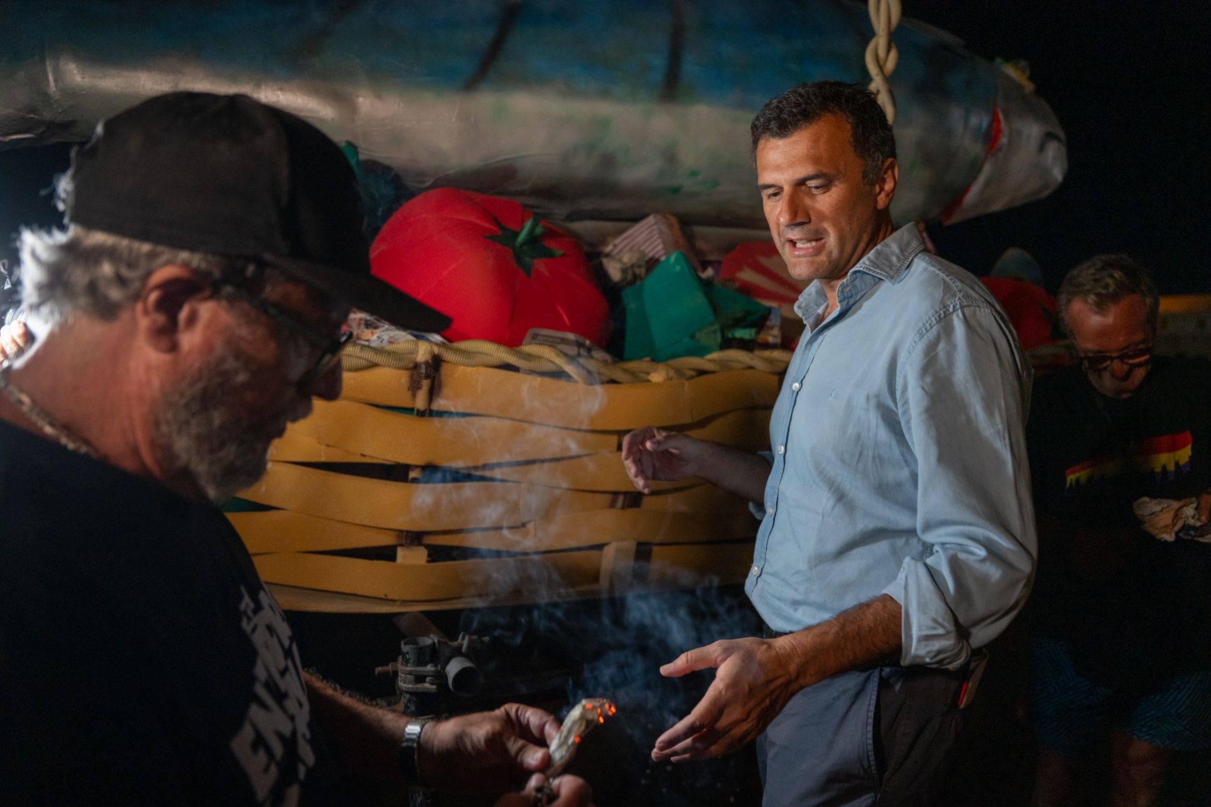 Bruno alcalde de Cádiz momento de la quema