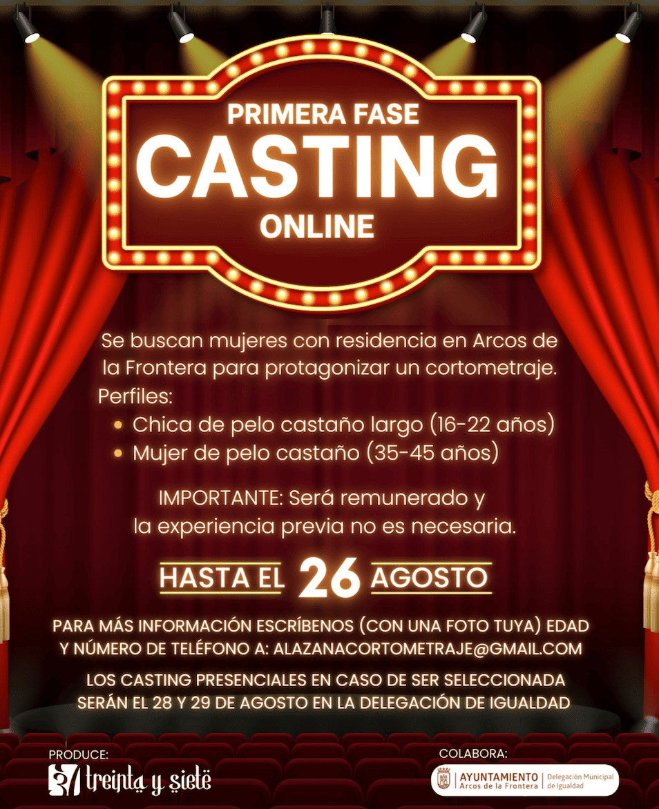 Cartel del casting en Arcos de la Frontera.