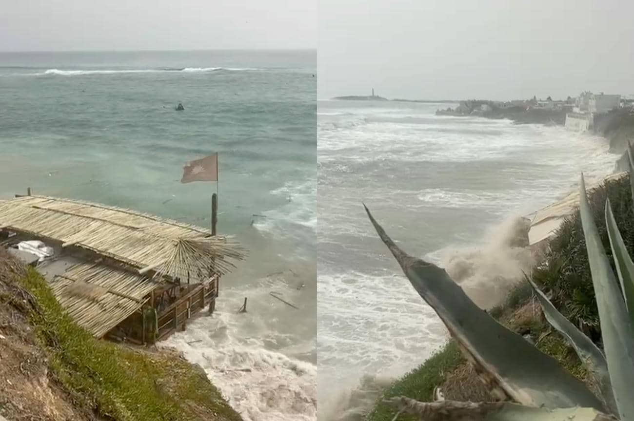 Estado del oleaje en la playa del Pirata, visto desde la Jaima Meccarola.