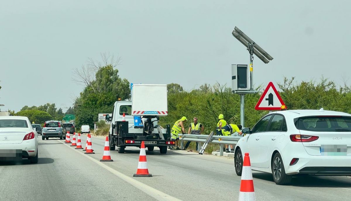 La instalación del radar, este martes.