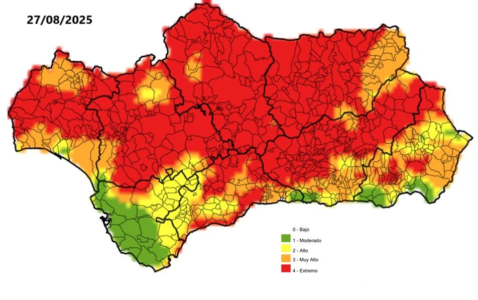Mapa de riesgo de incendios.