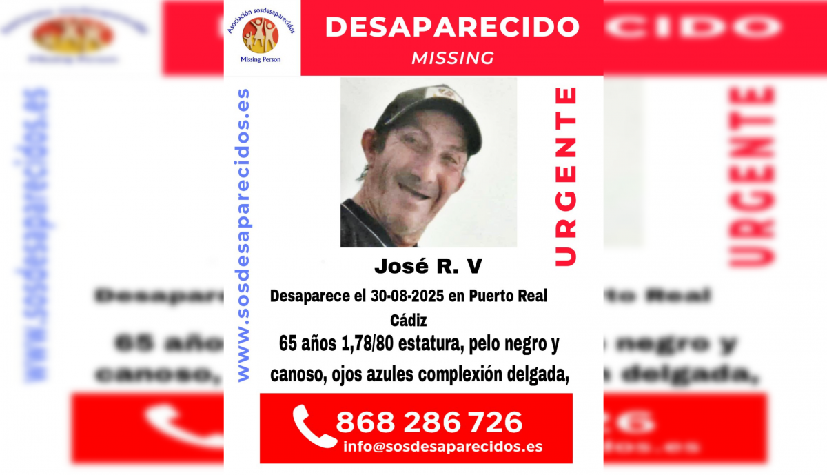Cartel de la asociación SOS Desaparecidos sobre la desaparición de José.