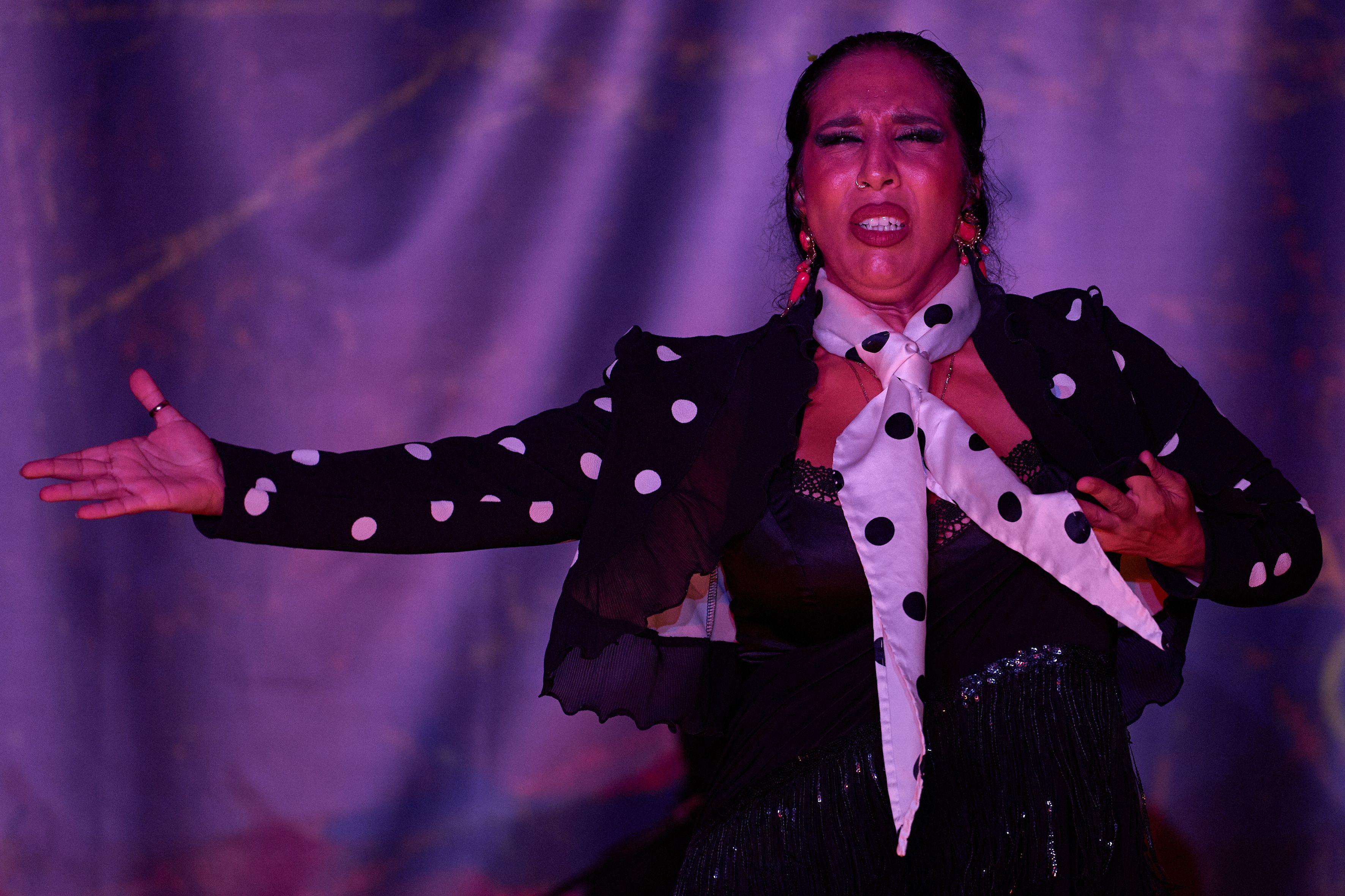 Vero 'La India', durante un momento de su participación en el Tablao On Fire.