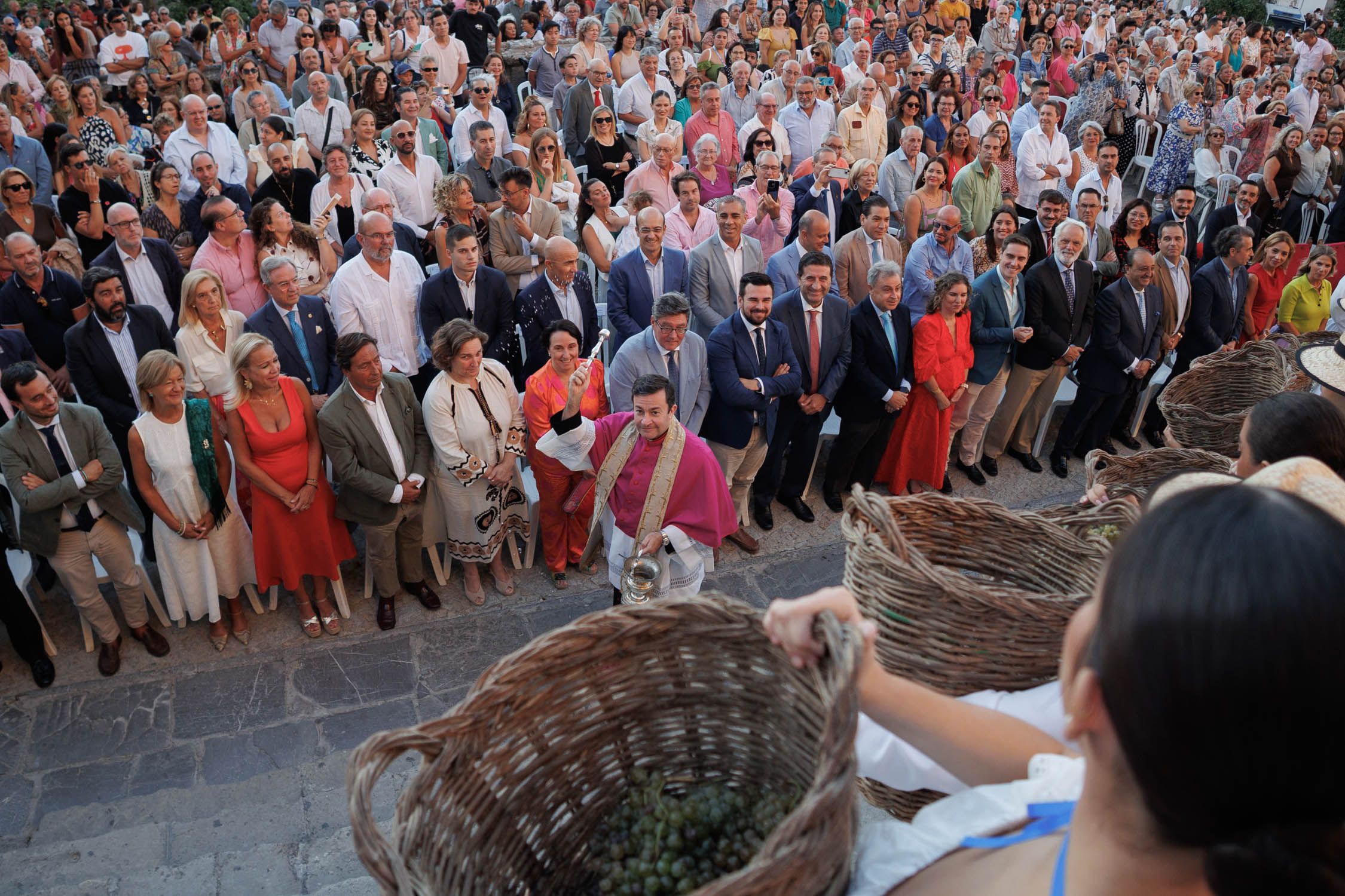 Bendición en la Pisa de la Uva, este martes.
