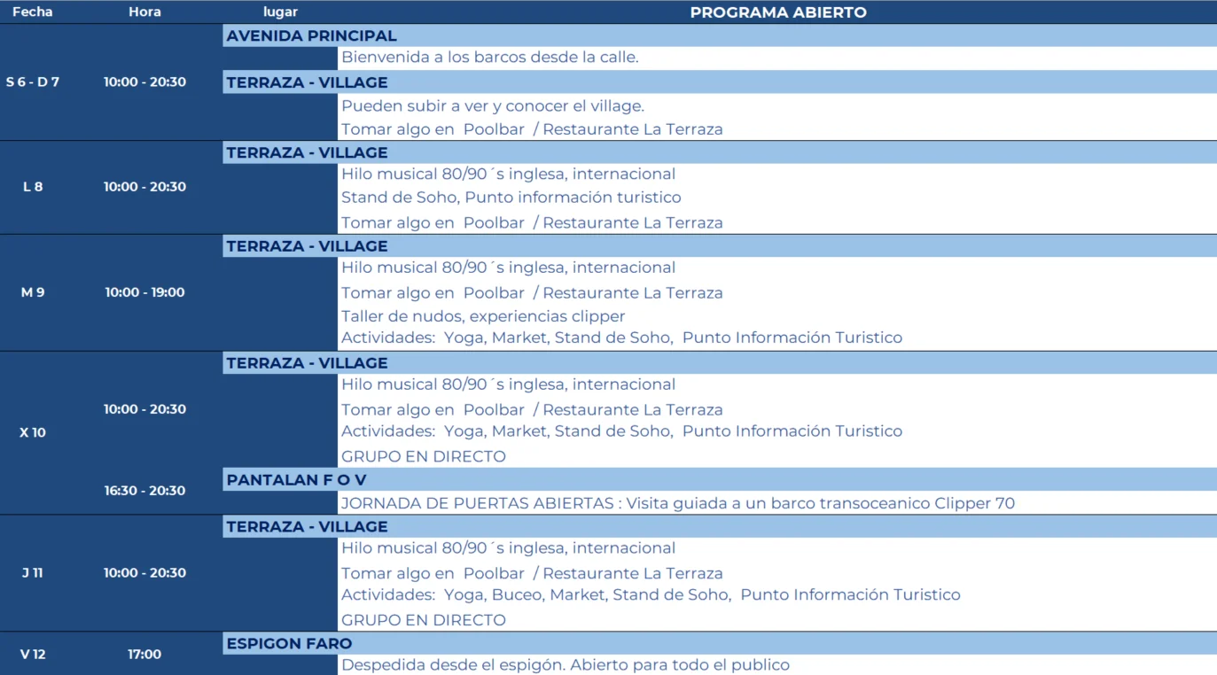 Programa abierto al público.