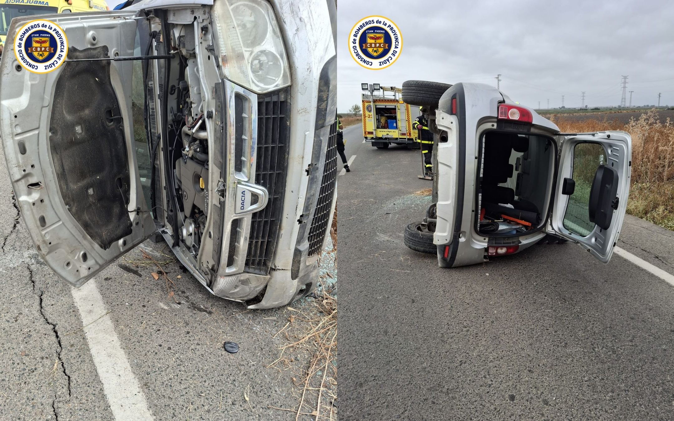 Imágenes del vehículo siniestrado.