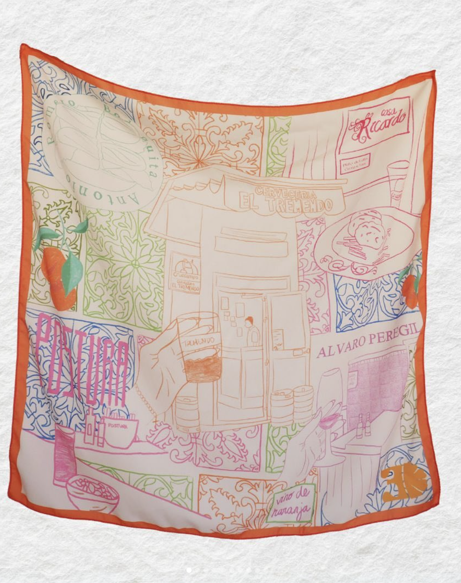 Pañuelo de los bares más famosos de Sevilla, creado por Ita.