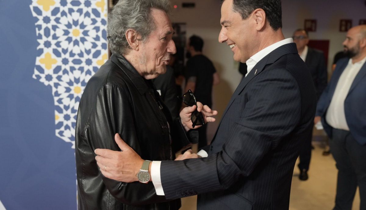 El rockero Miguel Ríos, con el presidente andaluz.