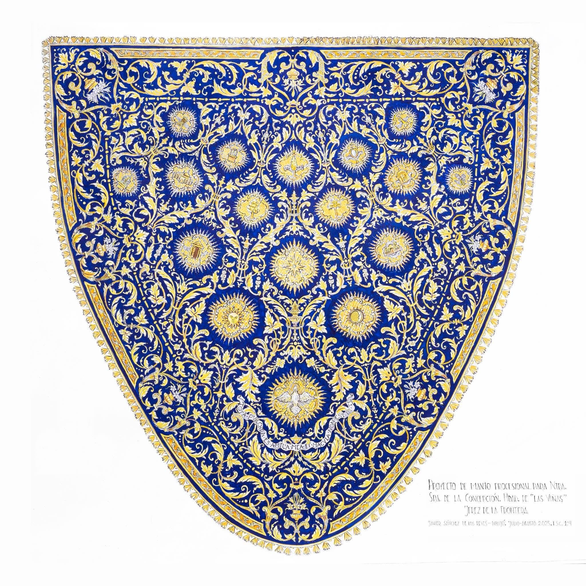 Diseño del nuevo manto para la Virgen de la Concepción Coronada de Javier Sánchez de los Reyes