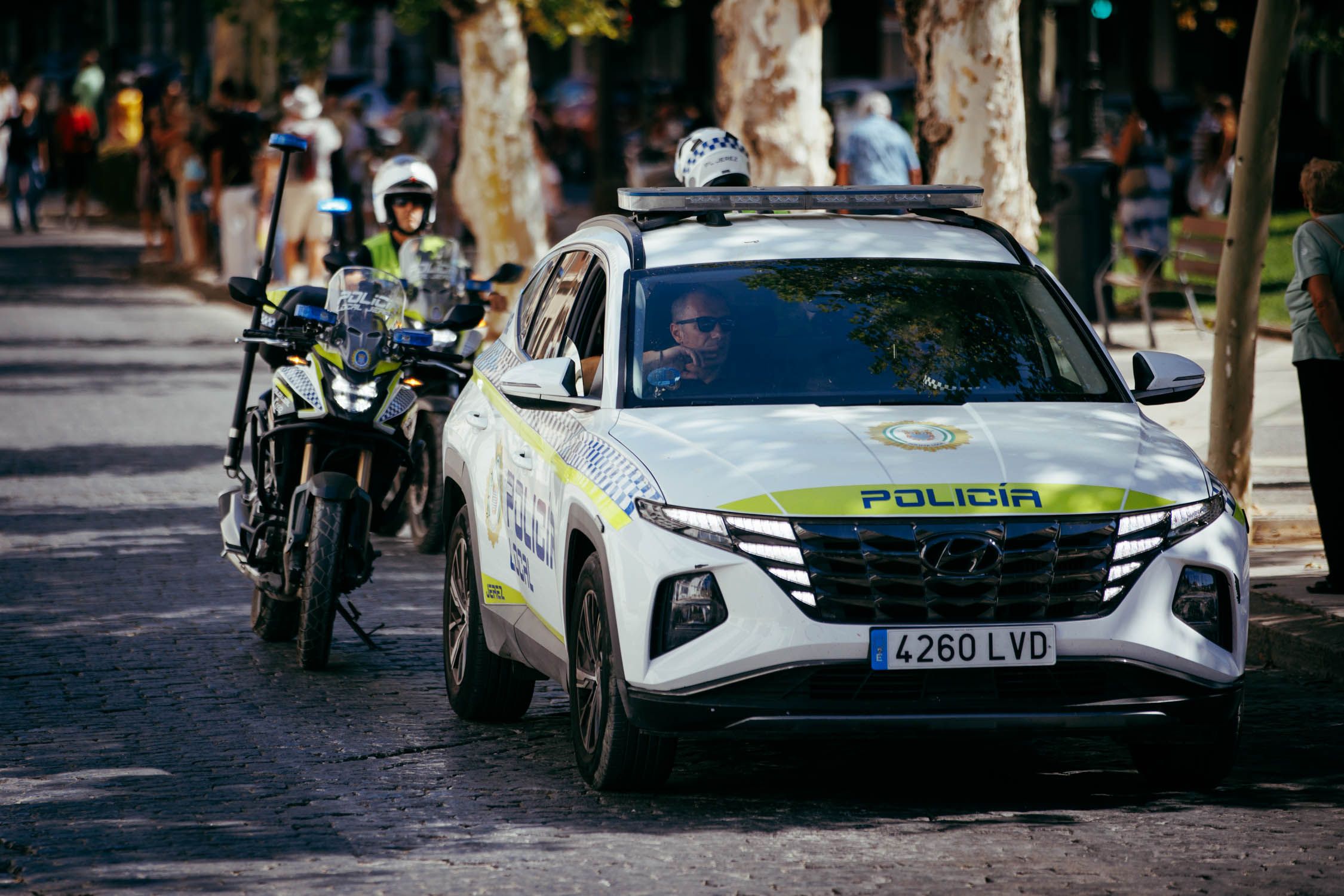 Agentes de la Policía Local de Jerez, en una imagen reciente.