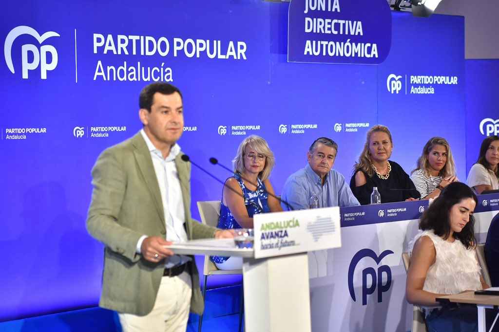 Moreno, durante su intervención ante la Junta Directiva autonómica del PP andaluz.