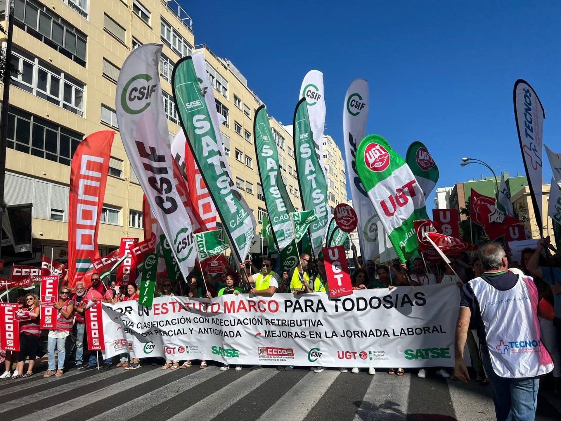 Protesta sanitaria por el Estatuto Marco.