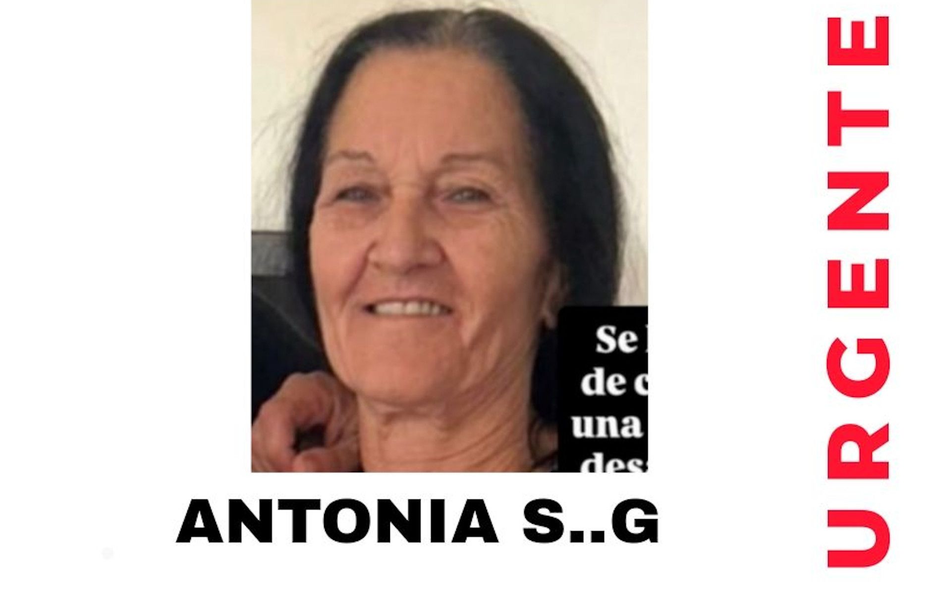 Antonia, vecina desaparecida en Coria del Río.