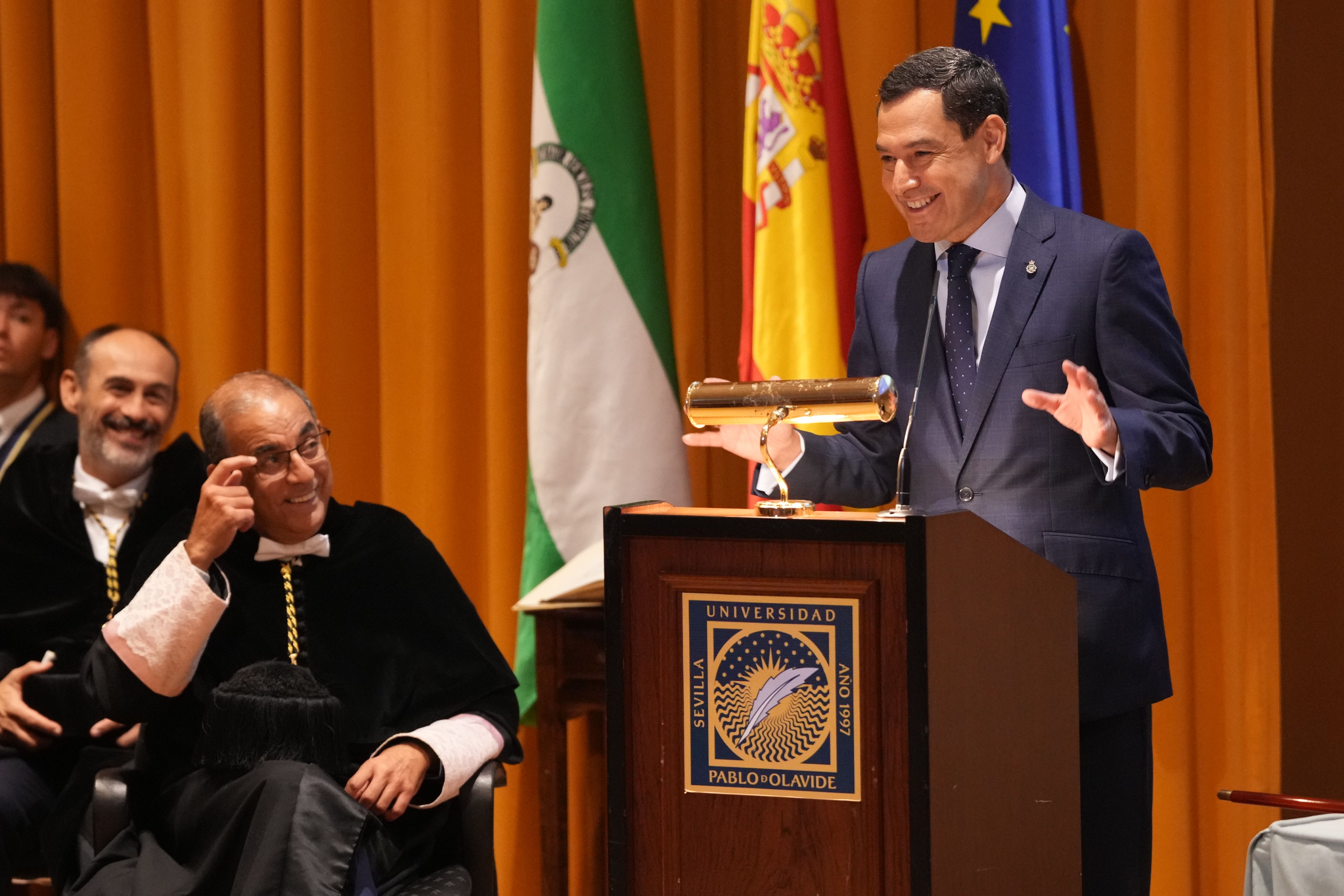 Juanma Moreno en la apertura del curso de la UPO. Juanma Moreno en la apertura del curso de la UPO.
