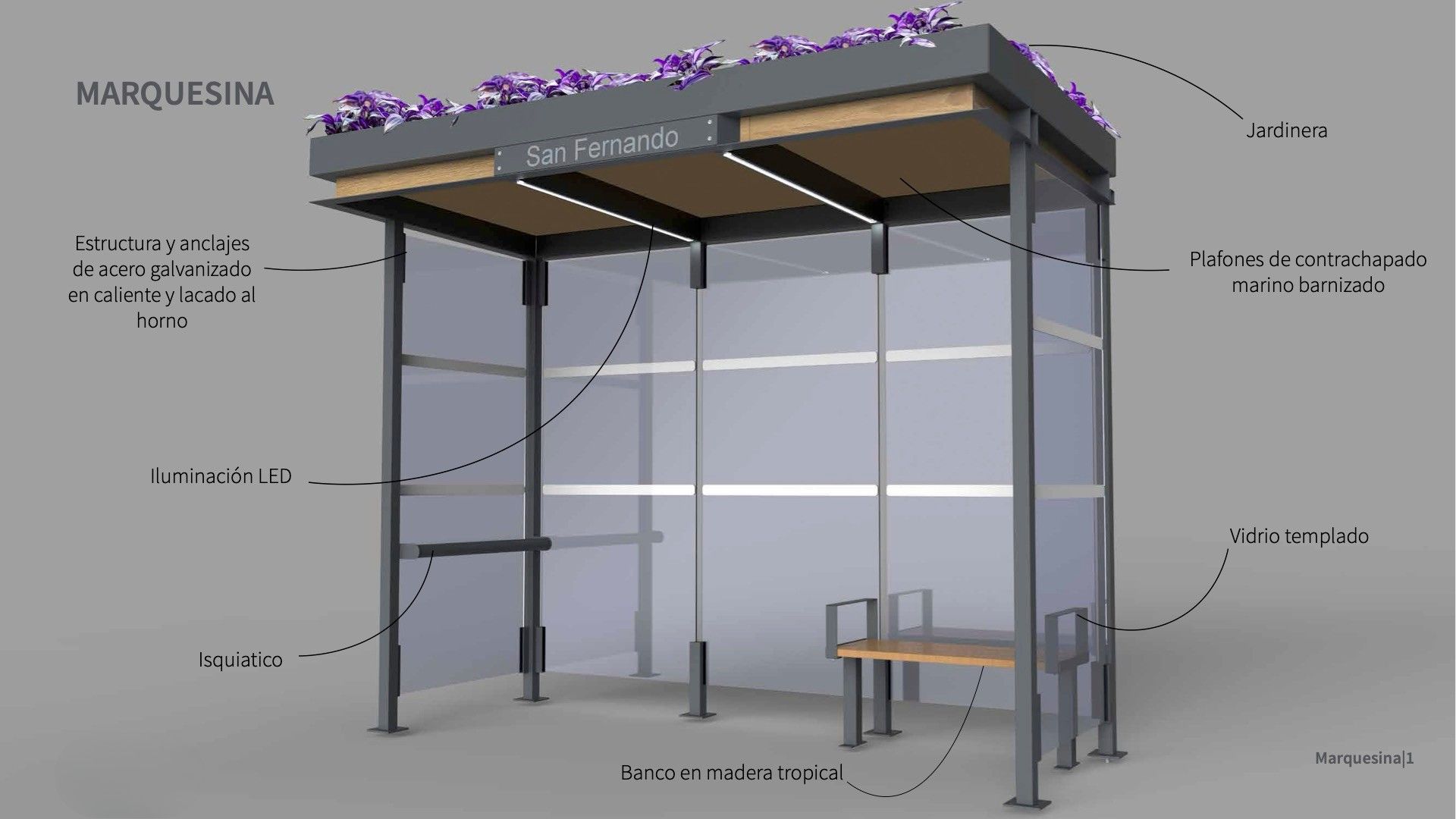 Así serán las marquesinas en San Fernando.