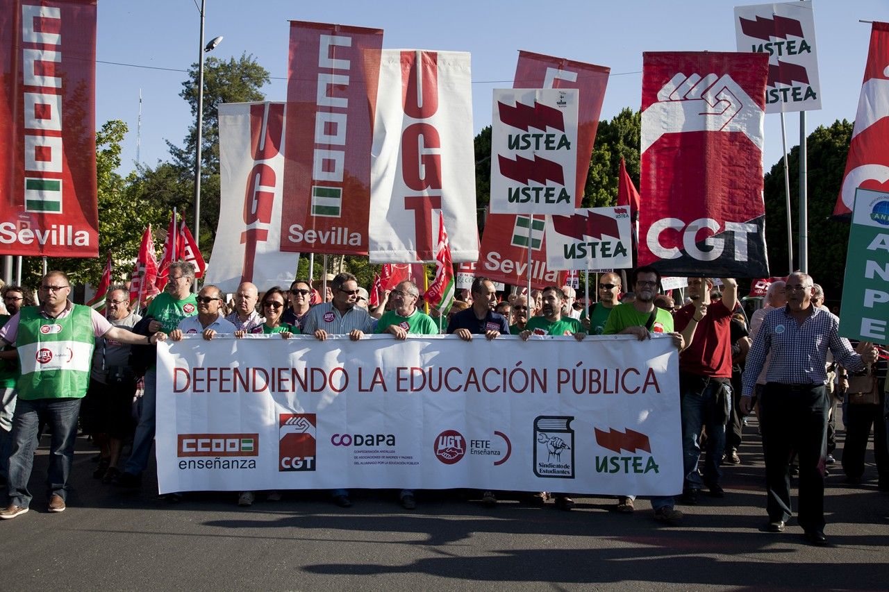 El sindicato Ustea en una anterior manifestación en Sevilla.