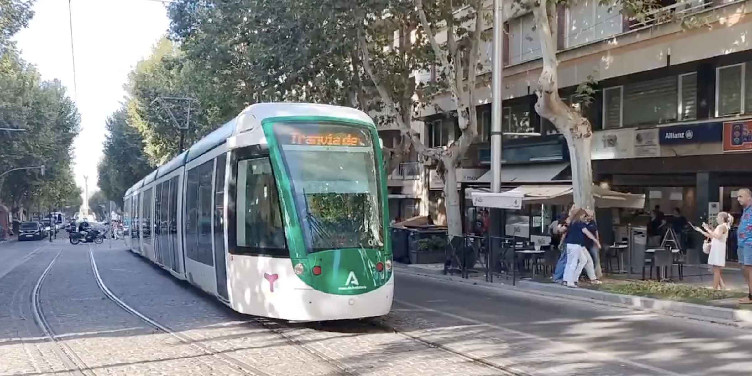 Prueba del tranvía de Jaén realizada esta tarde.