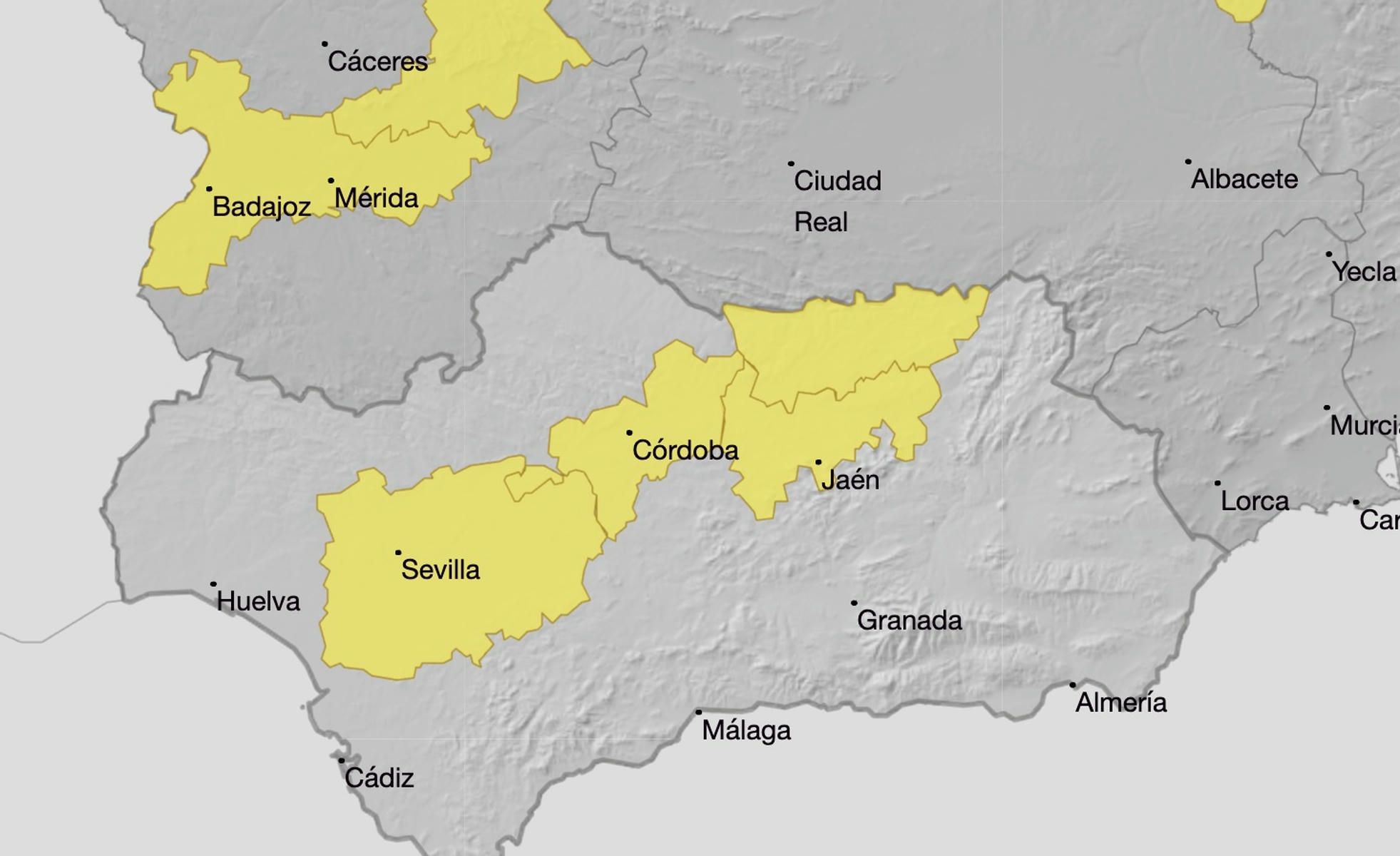 El aspecto de avisos para este viernes.