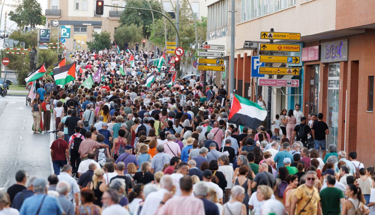  Jerez llena las calles para exigir el fin del genocidio en la Franja de Gaza
