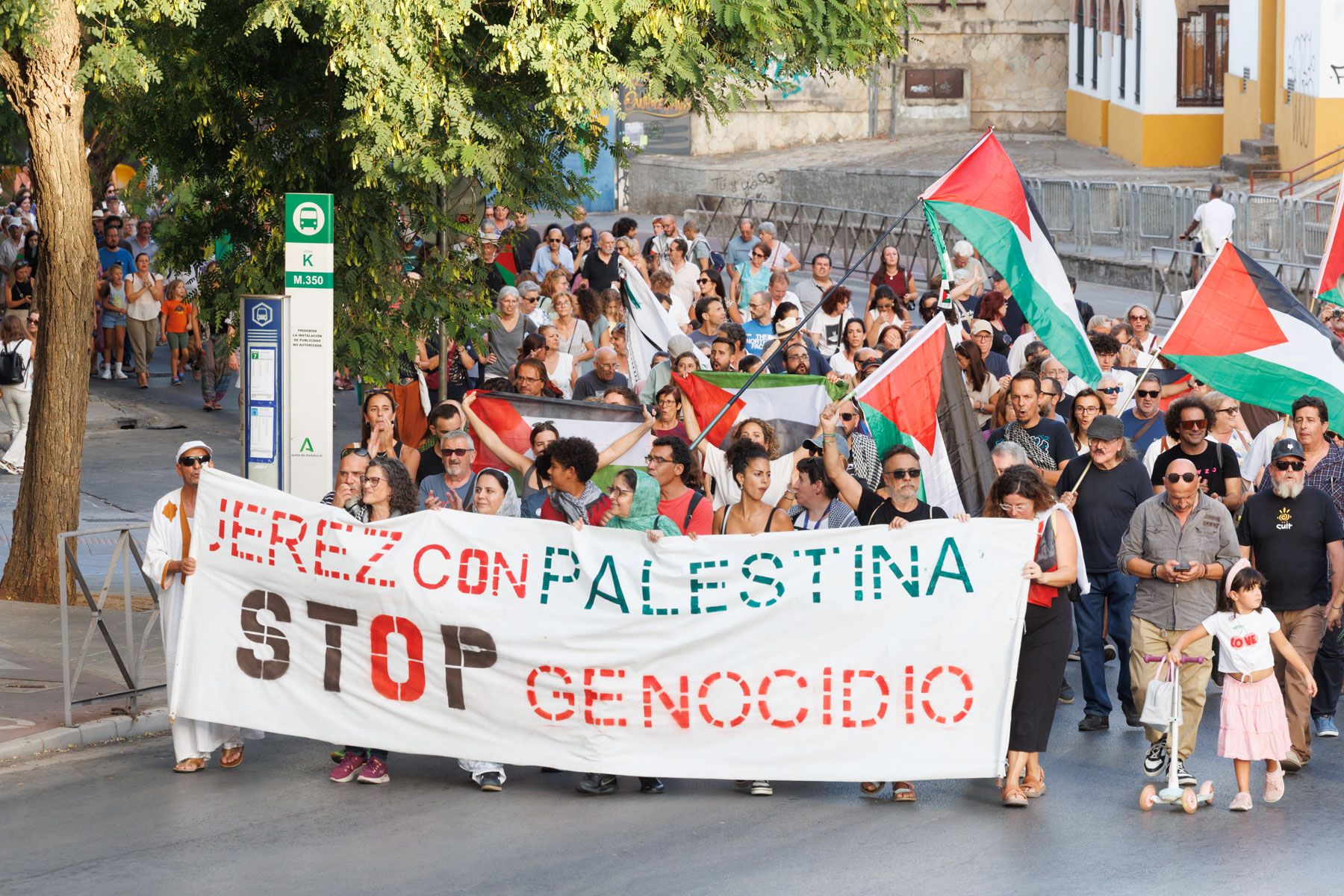  Jerez llena las calles para exigir el fin del genocidio en la Franja de Gaza