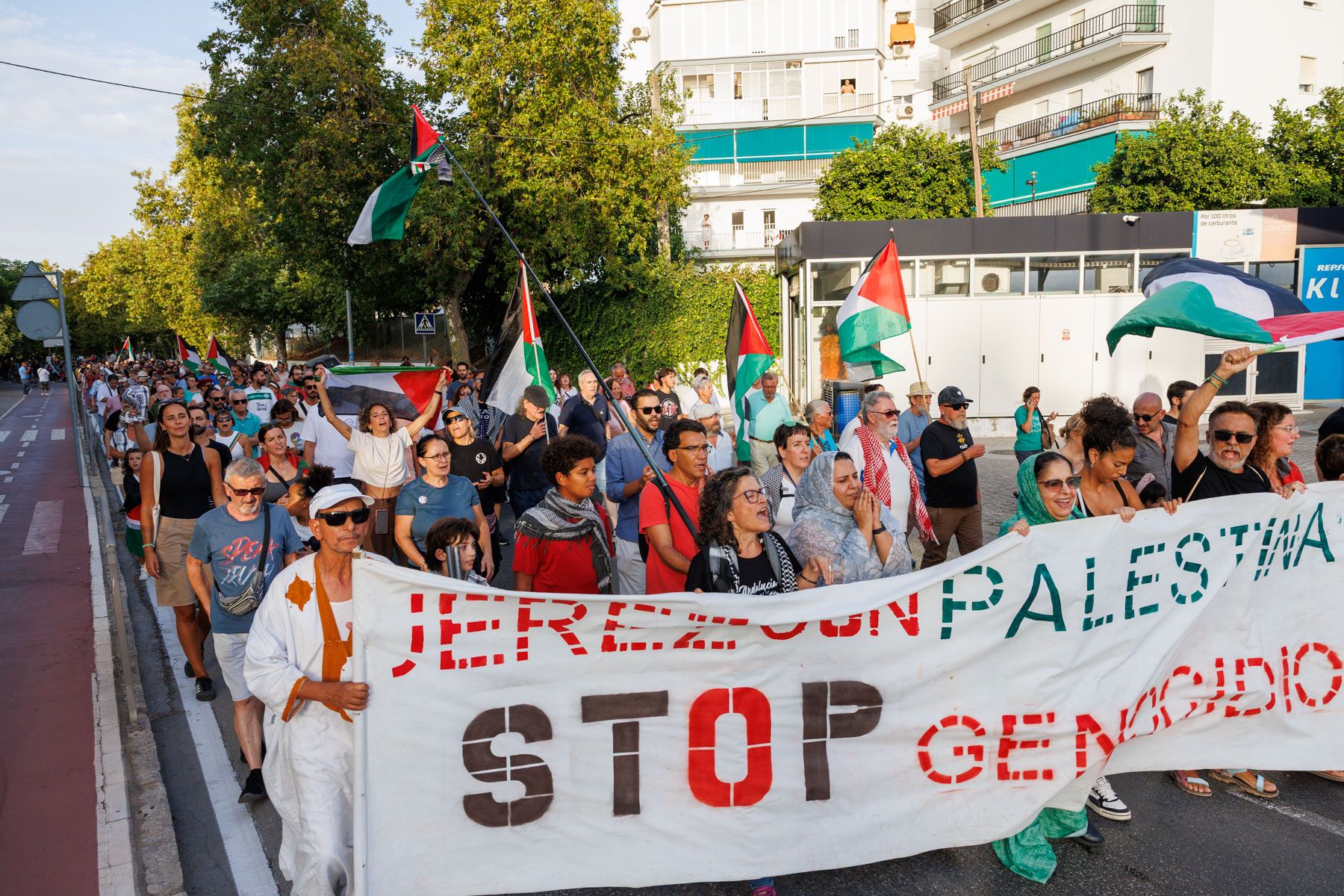  Jerez llena las calles para exigir el fin del genocidio en la Franja de Gaza