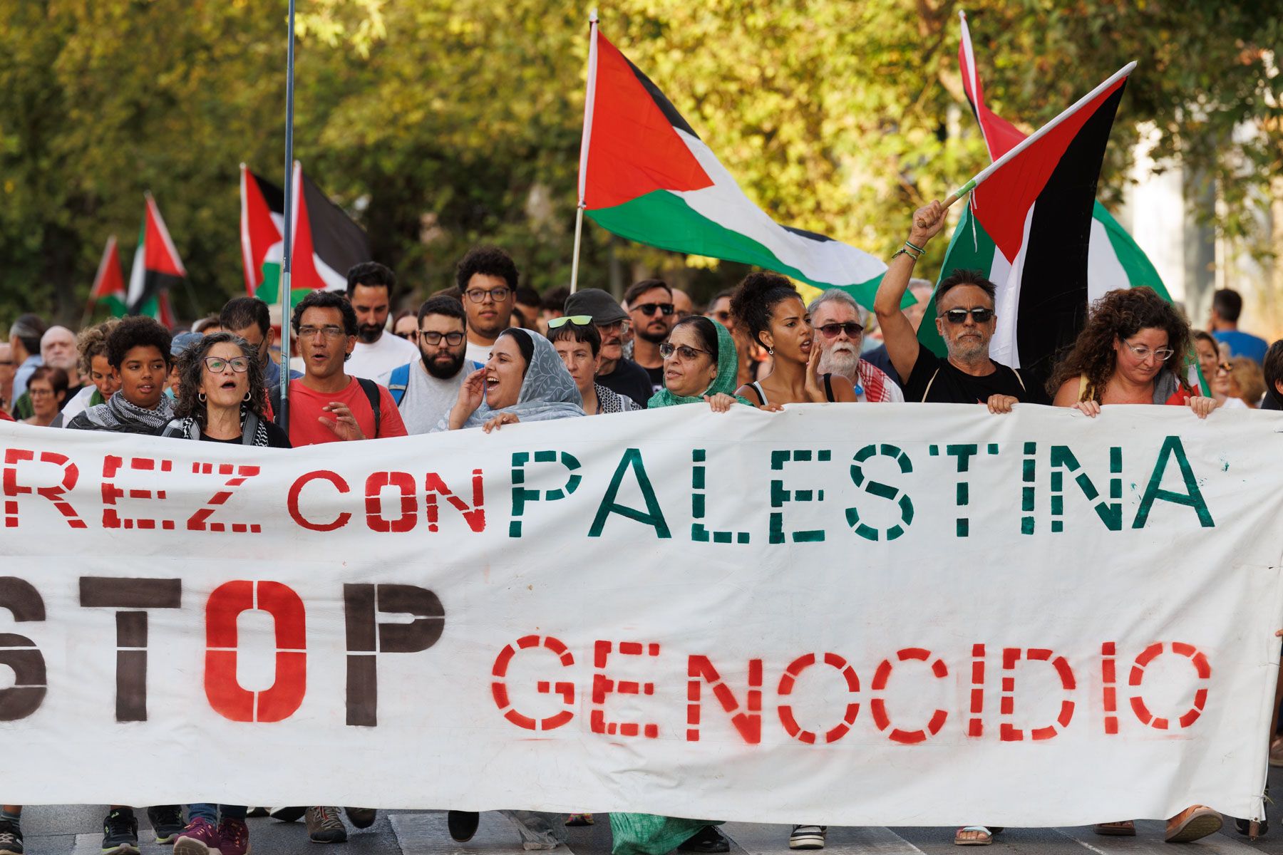   Una manifestación llena las calles de Jerez para exigir el fin del genocidio en la Franja de Gaza.