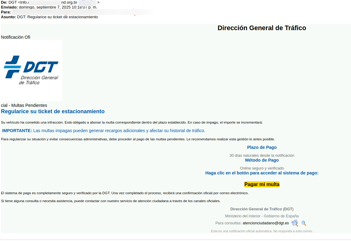 Estafa que suplanta a la DGT para robar datos personales