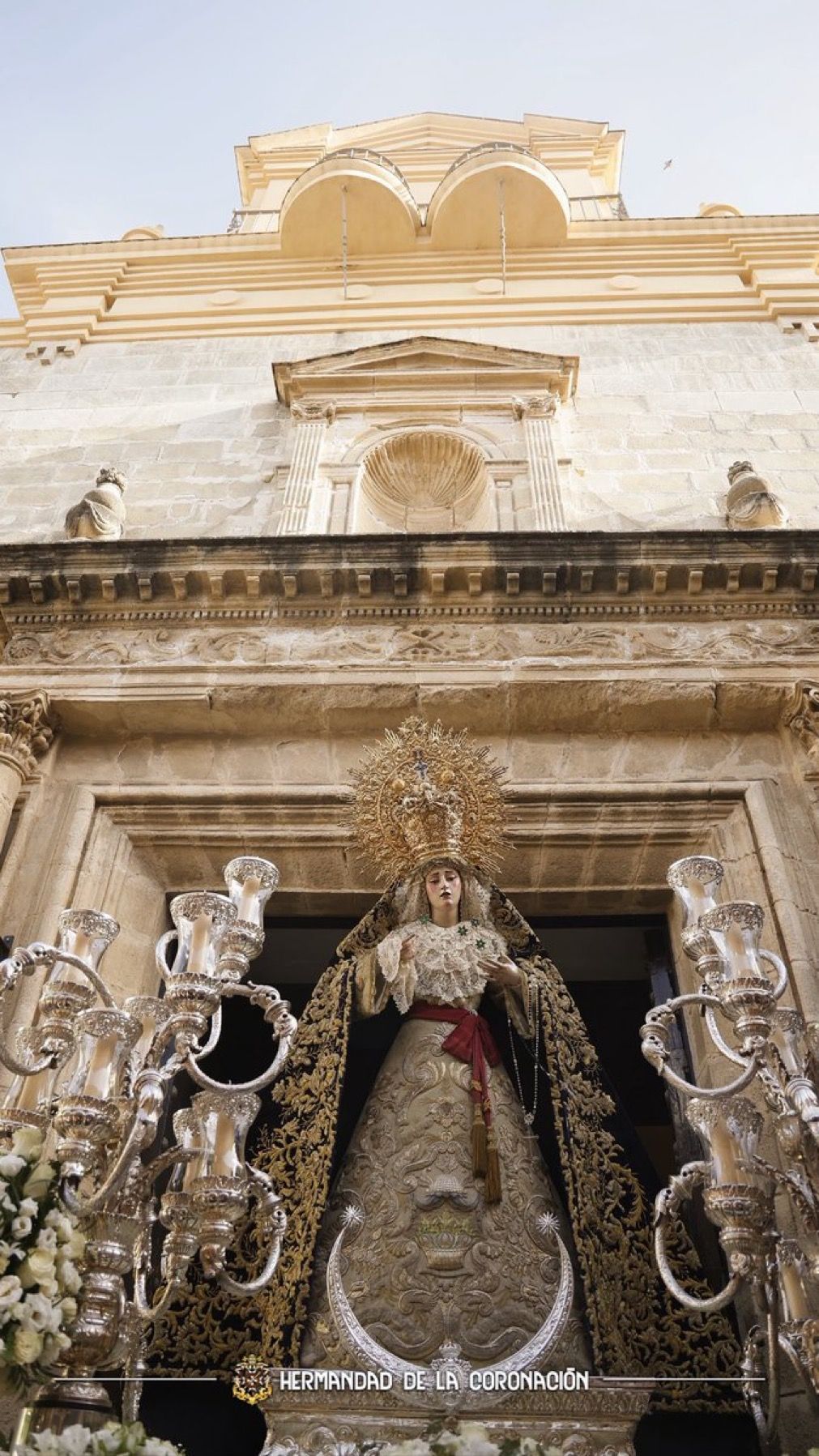 La Virgen entrando en San Pedro esta mañana. 