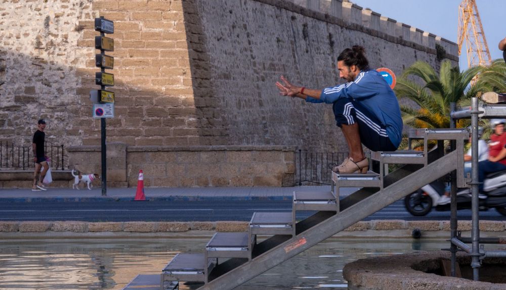 EDUARDO GUERRERO EN EL ENSAYO DEL FARO ROMANO PUERTA TIERRA CADIZ