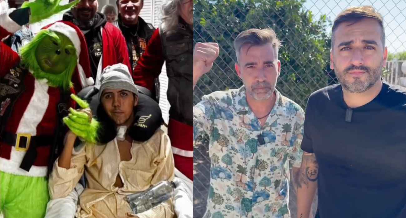 Meni y Aguilera, a la derecha, han organizado un espectáculo solidario para ayudar a Abraham, a la izquierda.