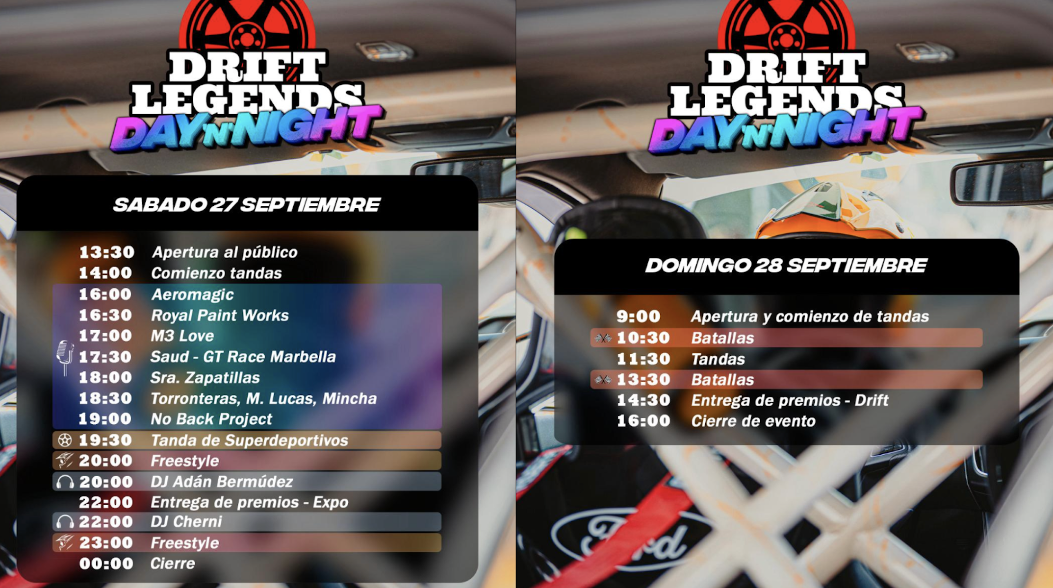 Programación Drift Legends Day'N' Night.