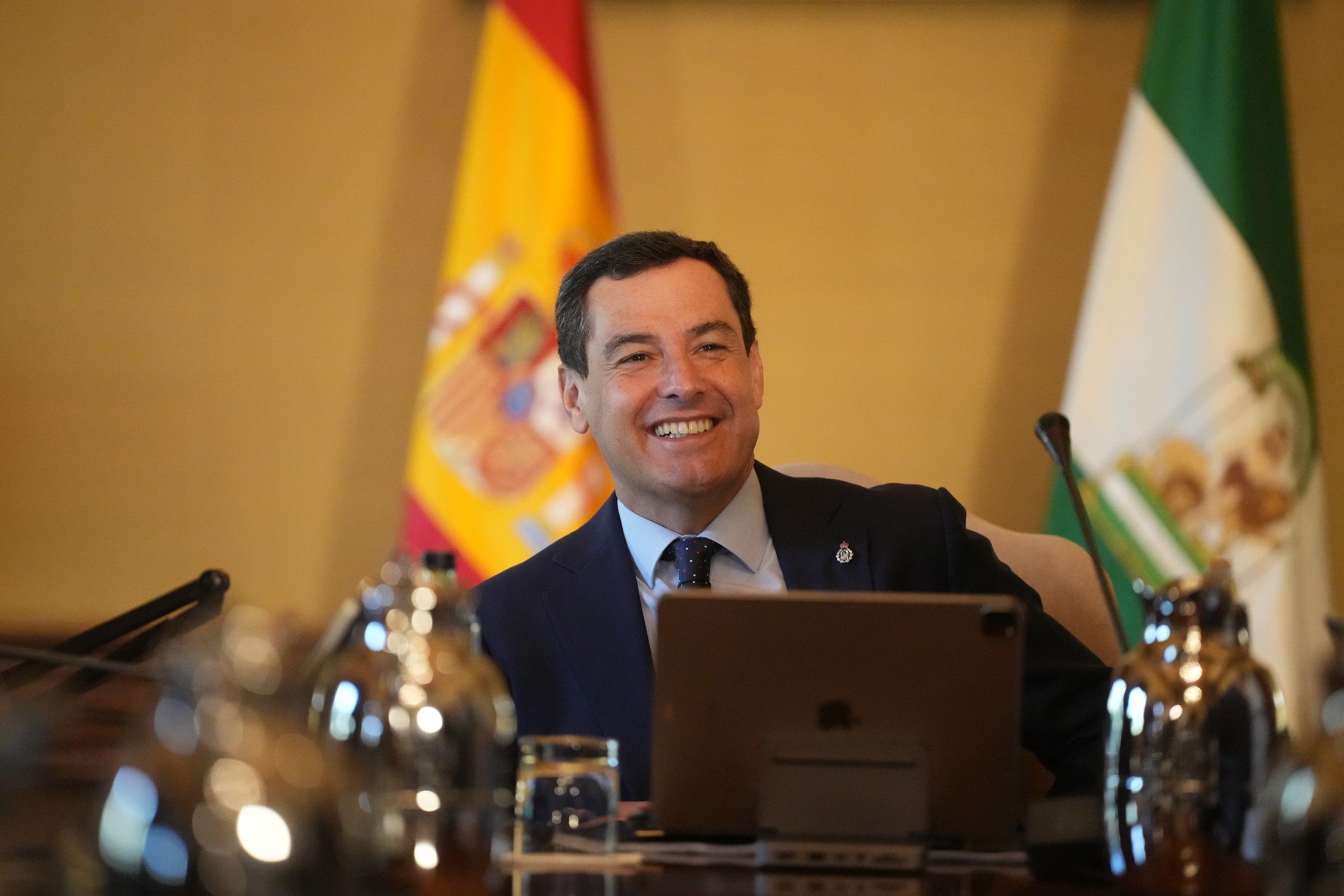 Juanma Moreno en el último consejo de Gobierno.