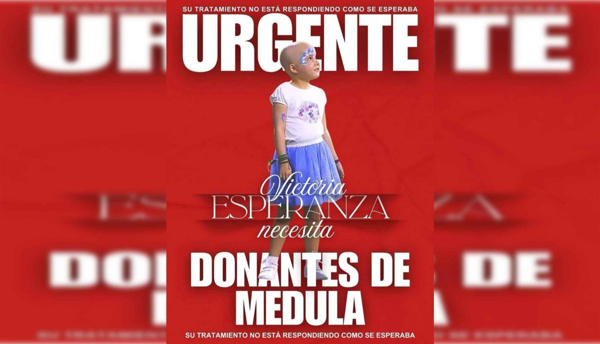 Cartel pidiendo ayuda para la pequeña.