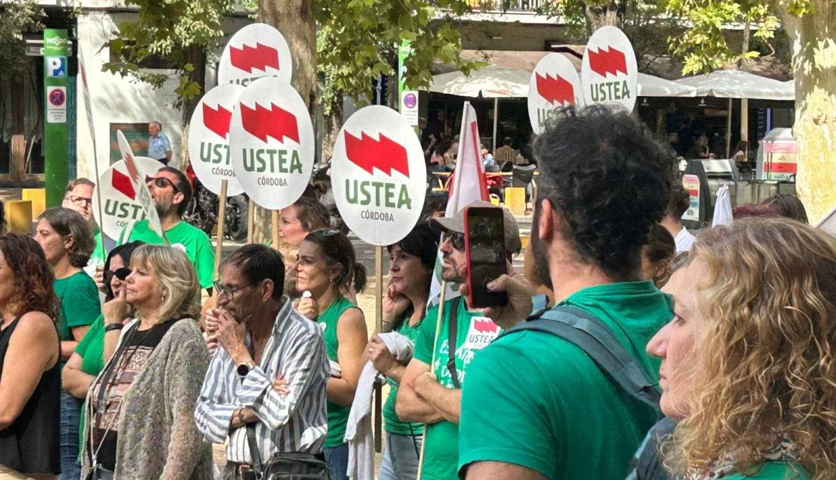 Una imagen de la concentración en Sevilla en defensa de la educación pública.