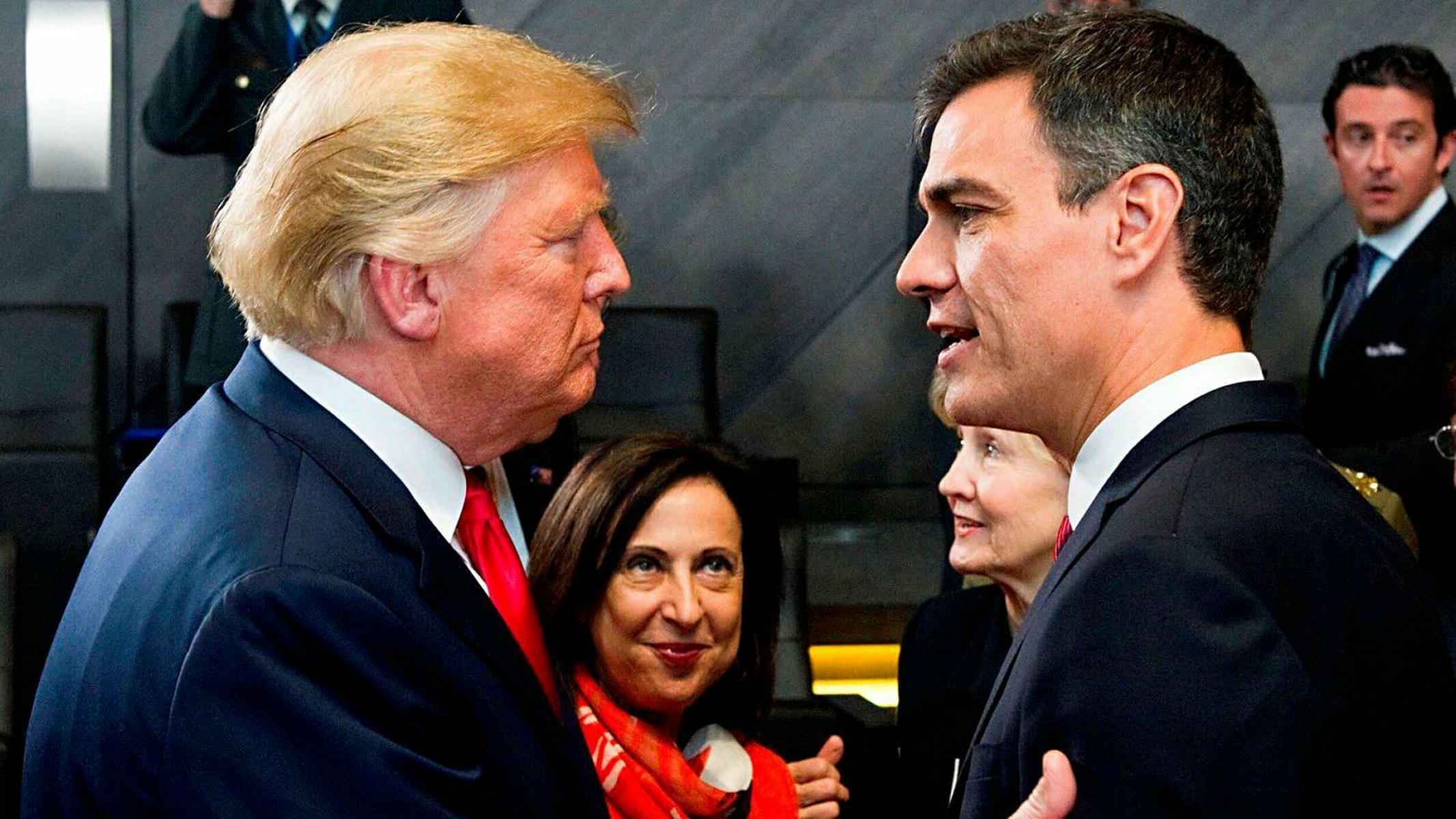 Una imagen de Donald Trump y Pedro Sánchez.
