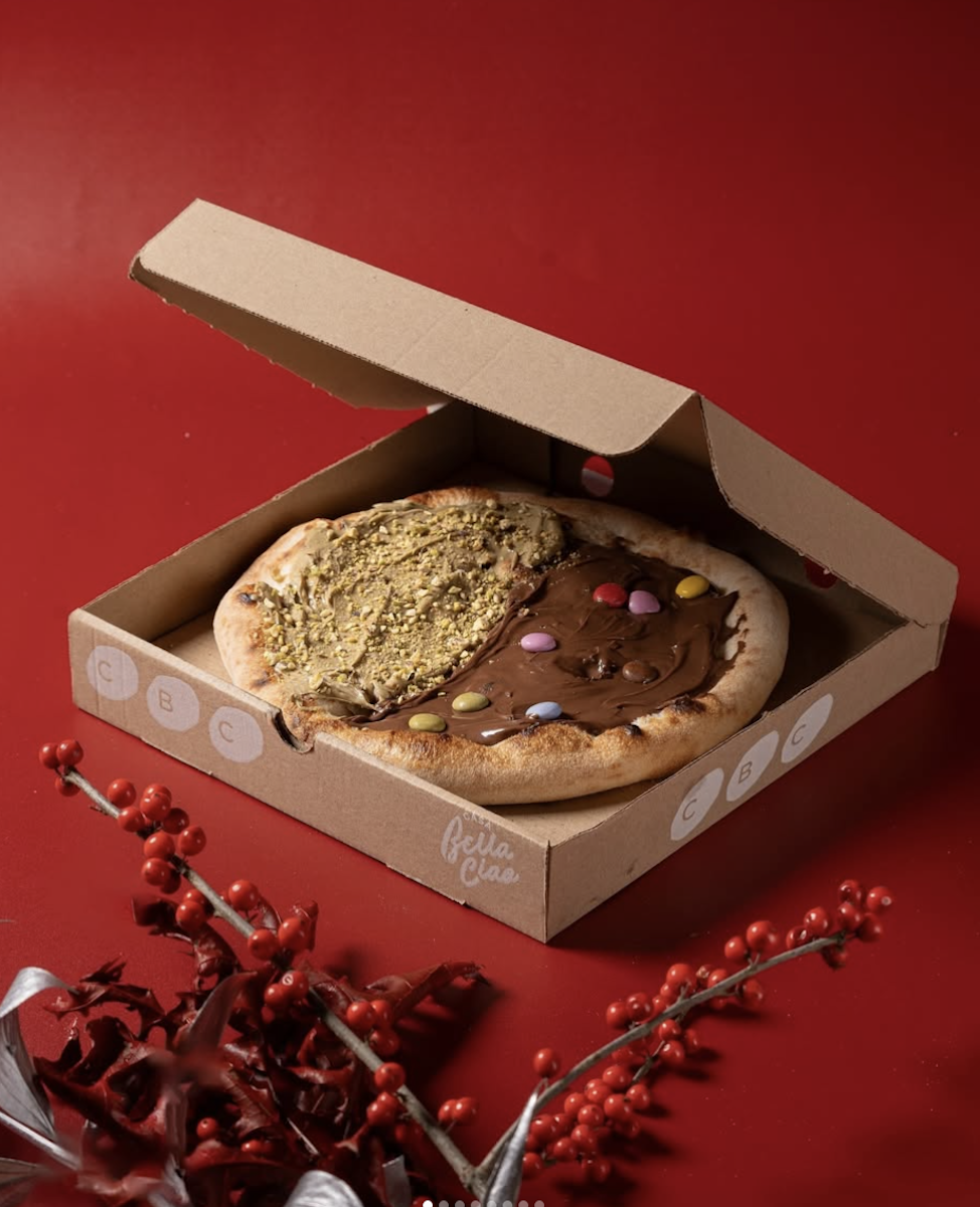 Pizza dulce de 'Casa Bella Ciao'.