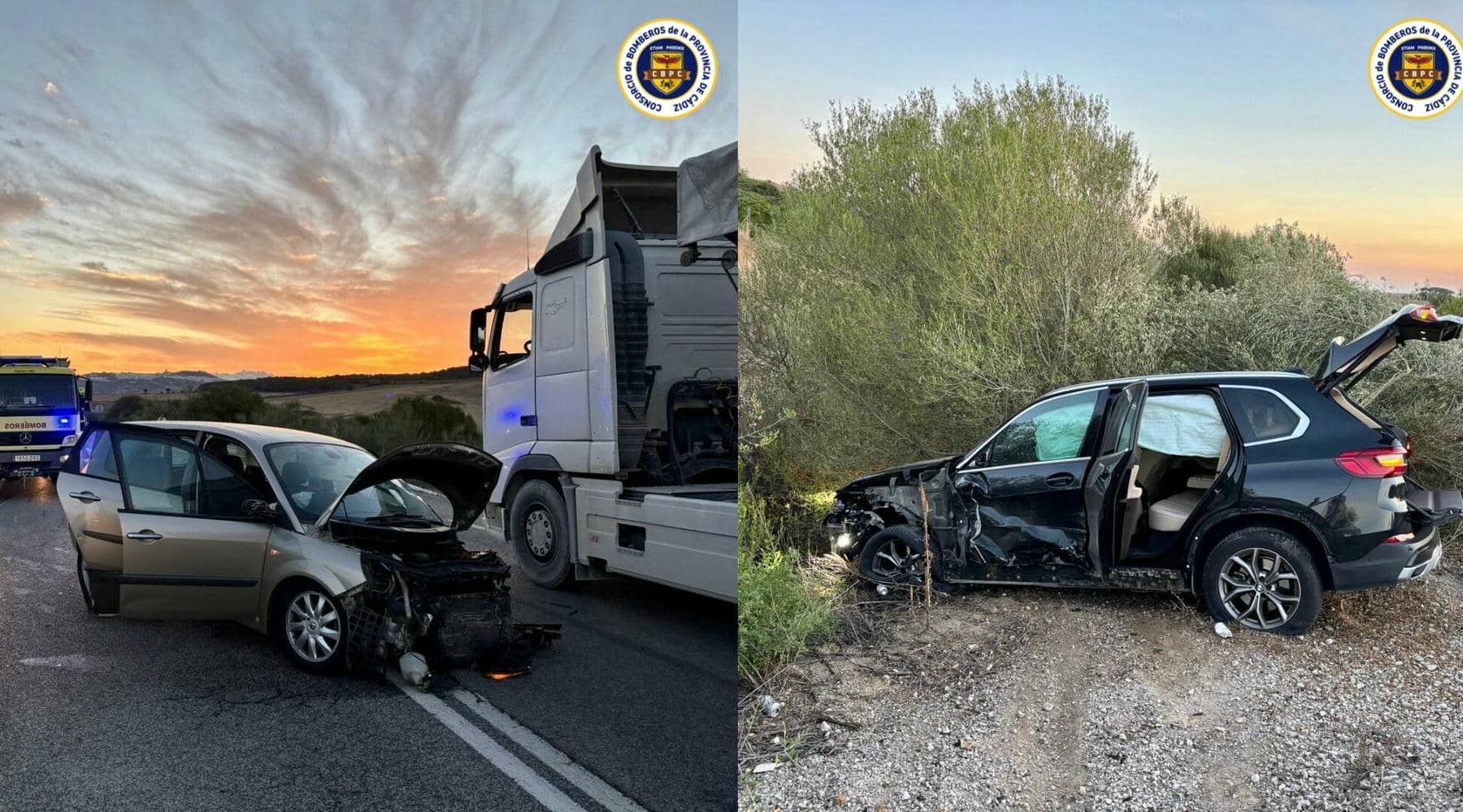 Los vehículos implicados en el accidente.