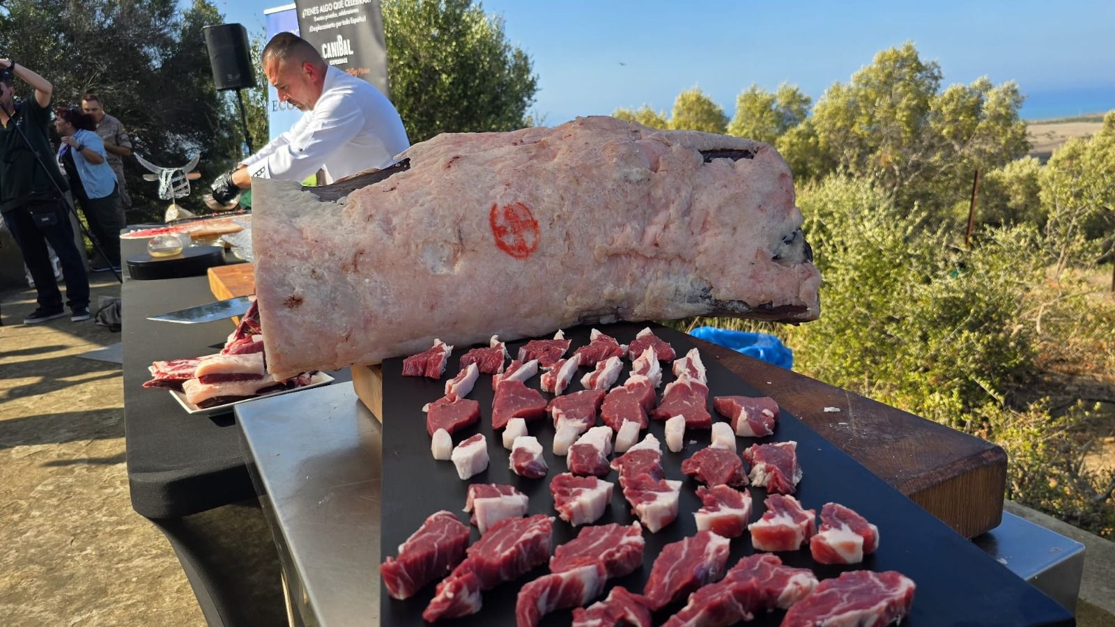 'Shoowcooking' de ternera ecológica en Barbate.