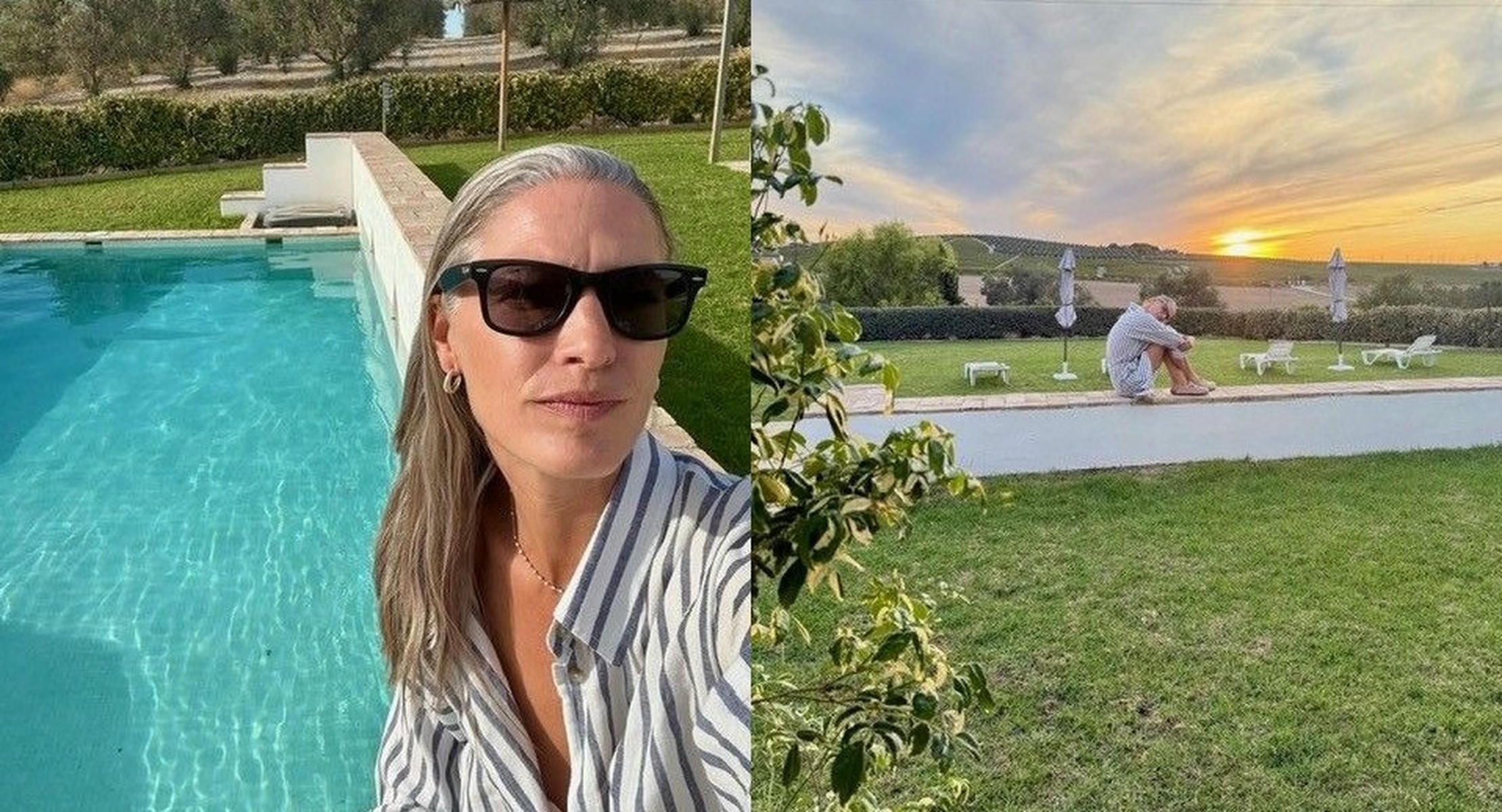 La modelo y actriz, en el cortijo que está a las afueras de Jerez.