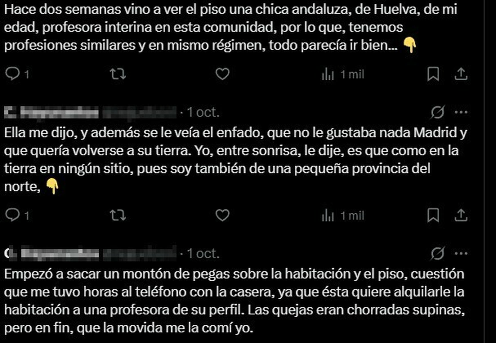 Parte del hilo sorprendente contra los andaluces en redes. 