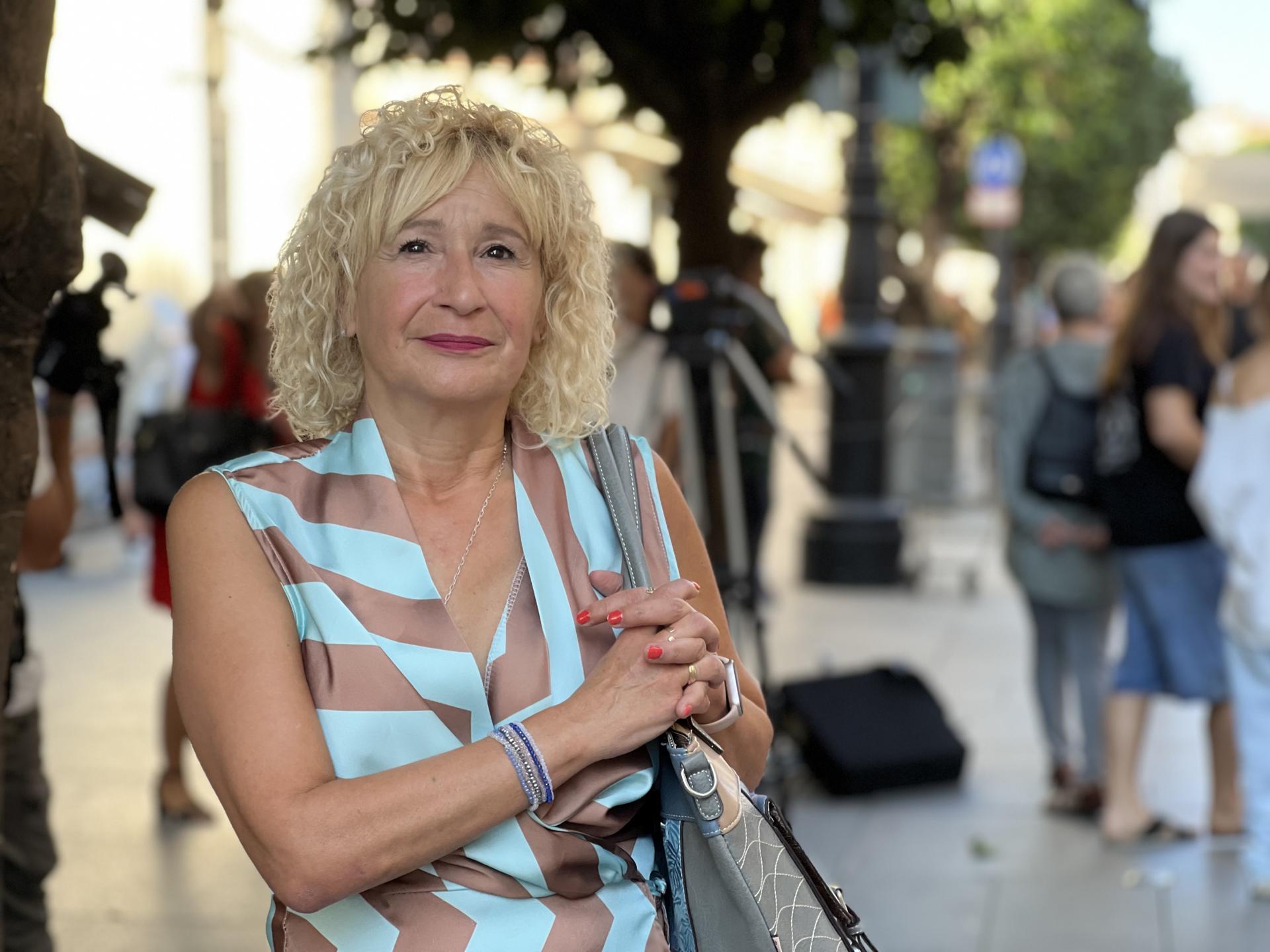 Ángela Claverol, presidenta de Amama Sevilla, tras reunirse con la Junta por los fallos en el cribado de cáncer de mama.