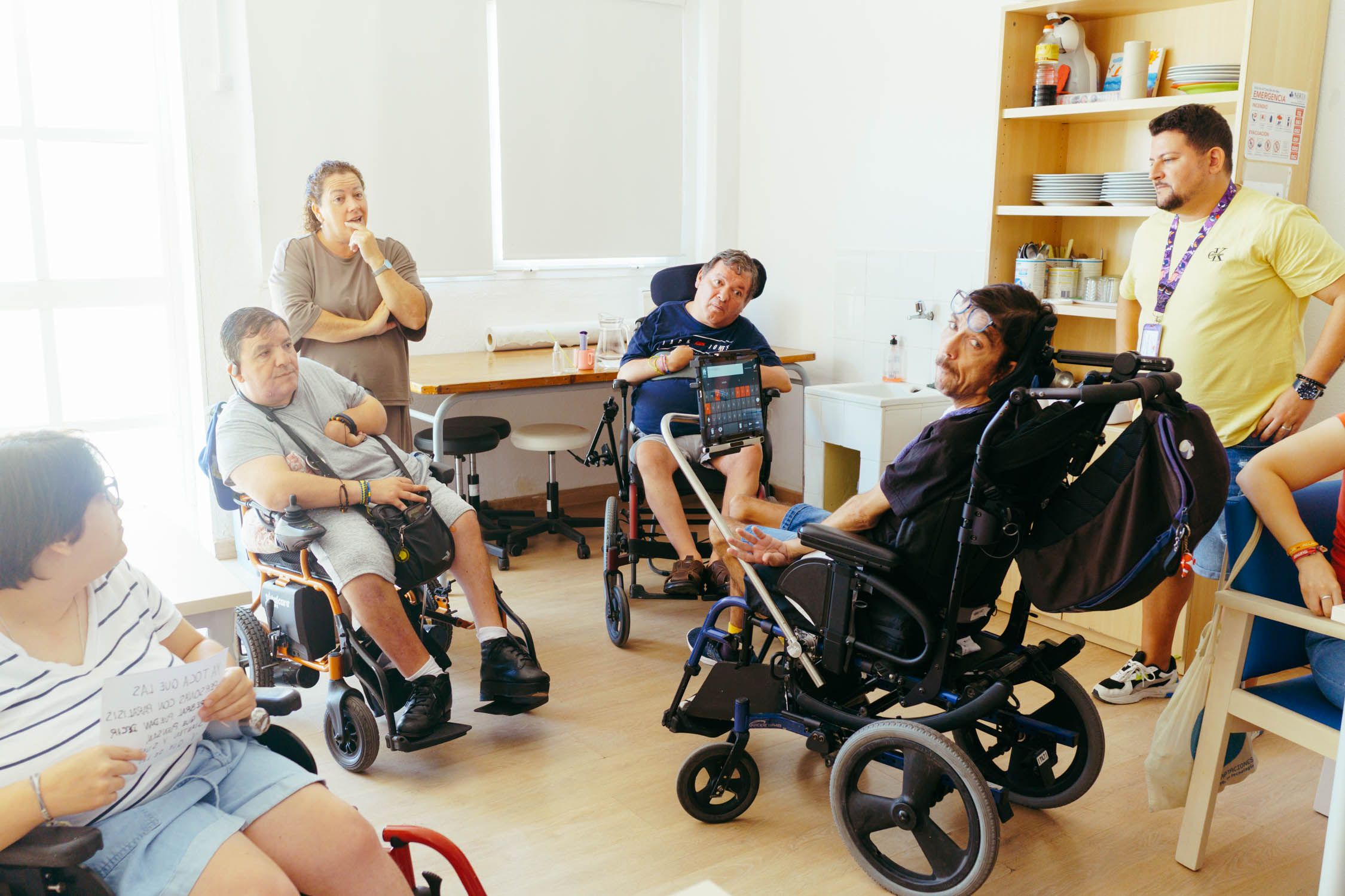 Usuarios de Upace San Fernando, en sus instalaciones.