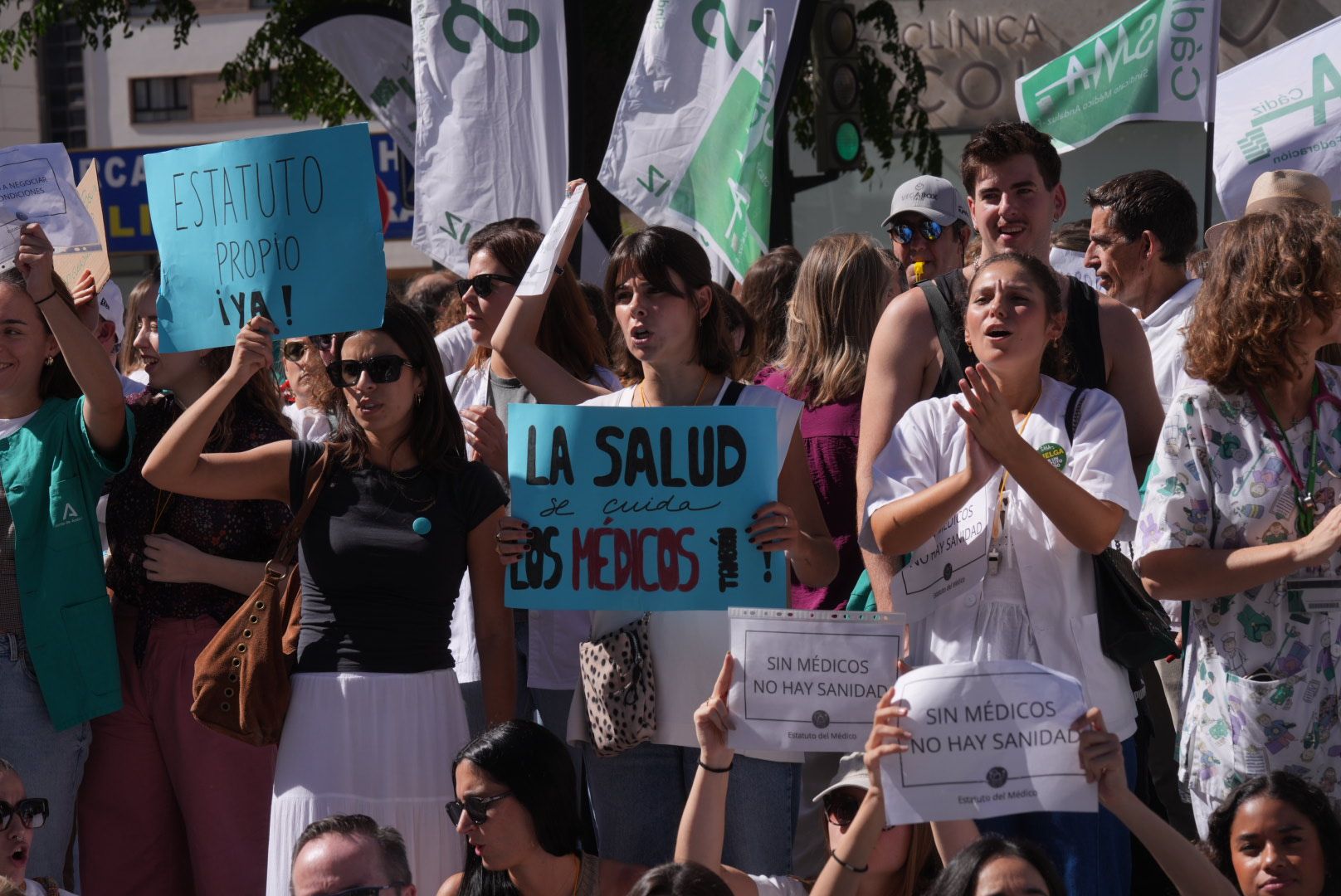 Protesta de los médicos en Cádiz.