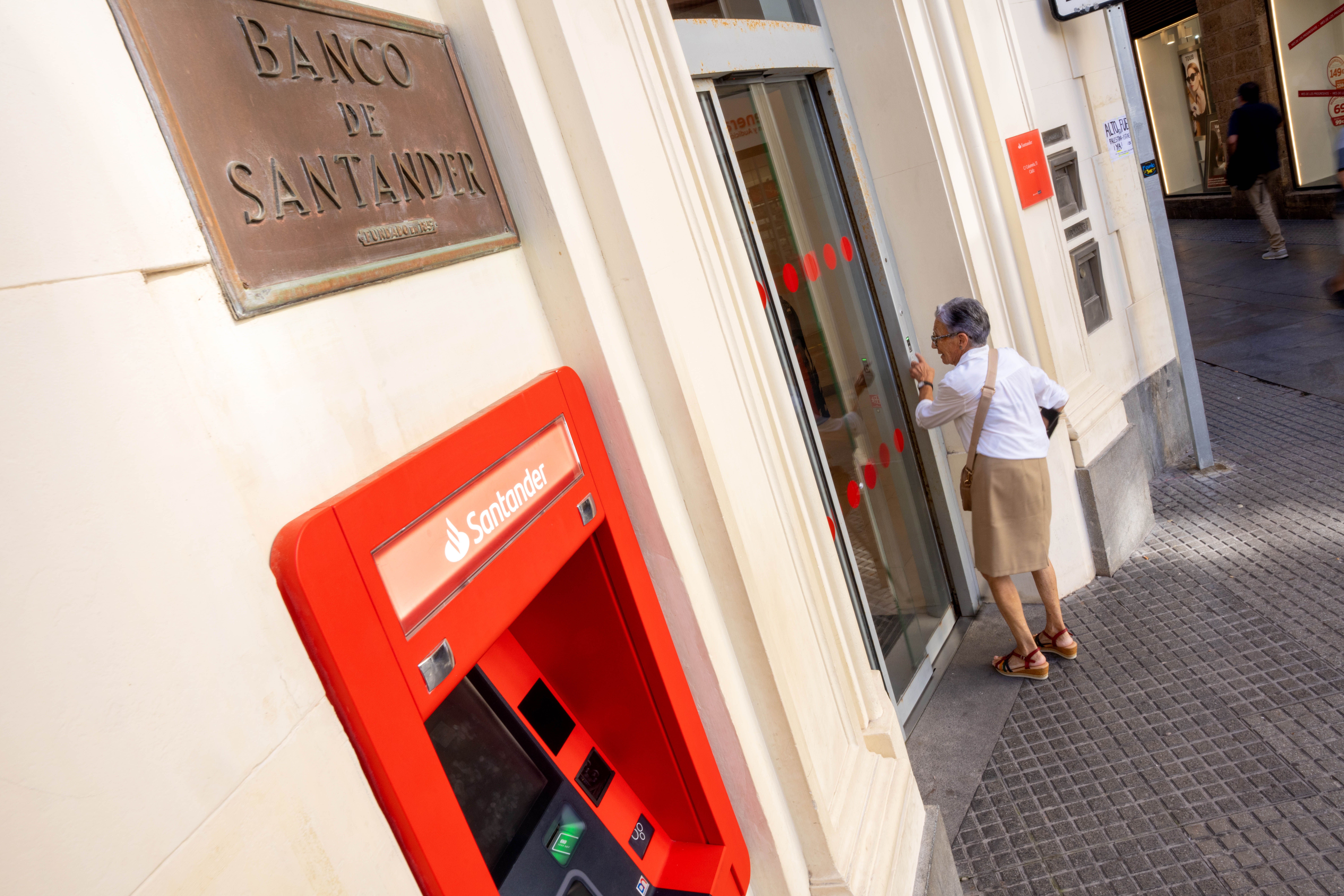 Un cajero del Banco Santander.