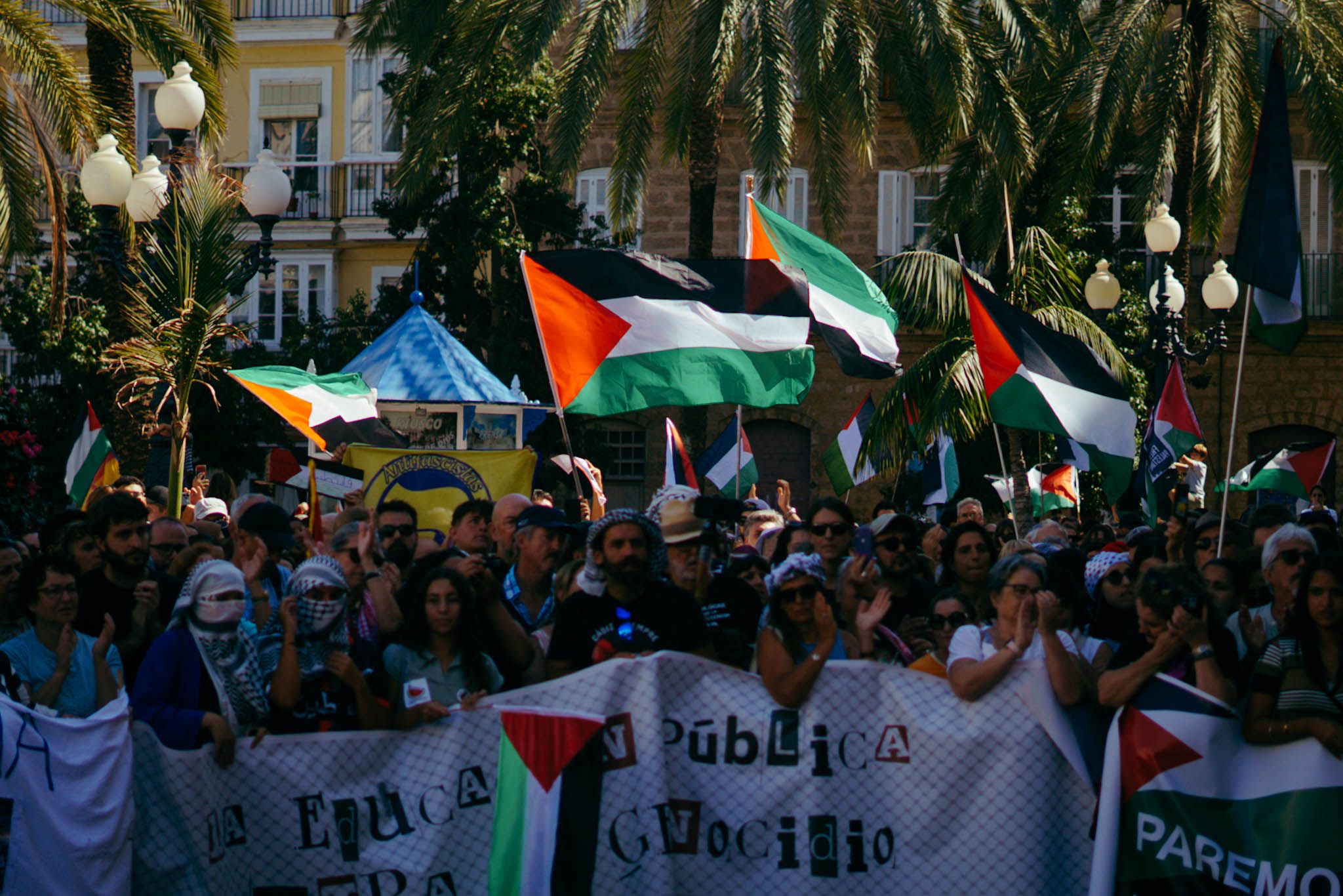 Manifestación por Palestina celebrada en Cádiz hace unos días.