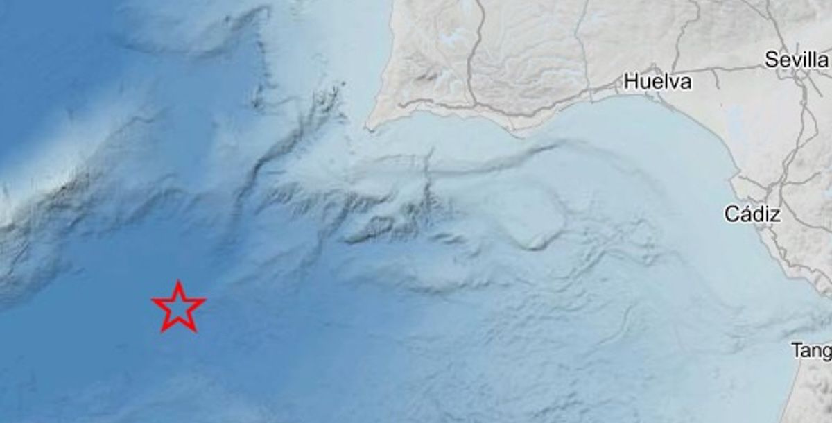 Epicentro del terremoto frente a las costas de Huelva. Epicentro del terremoto frente a las costas de Huelva.
