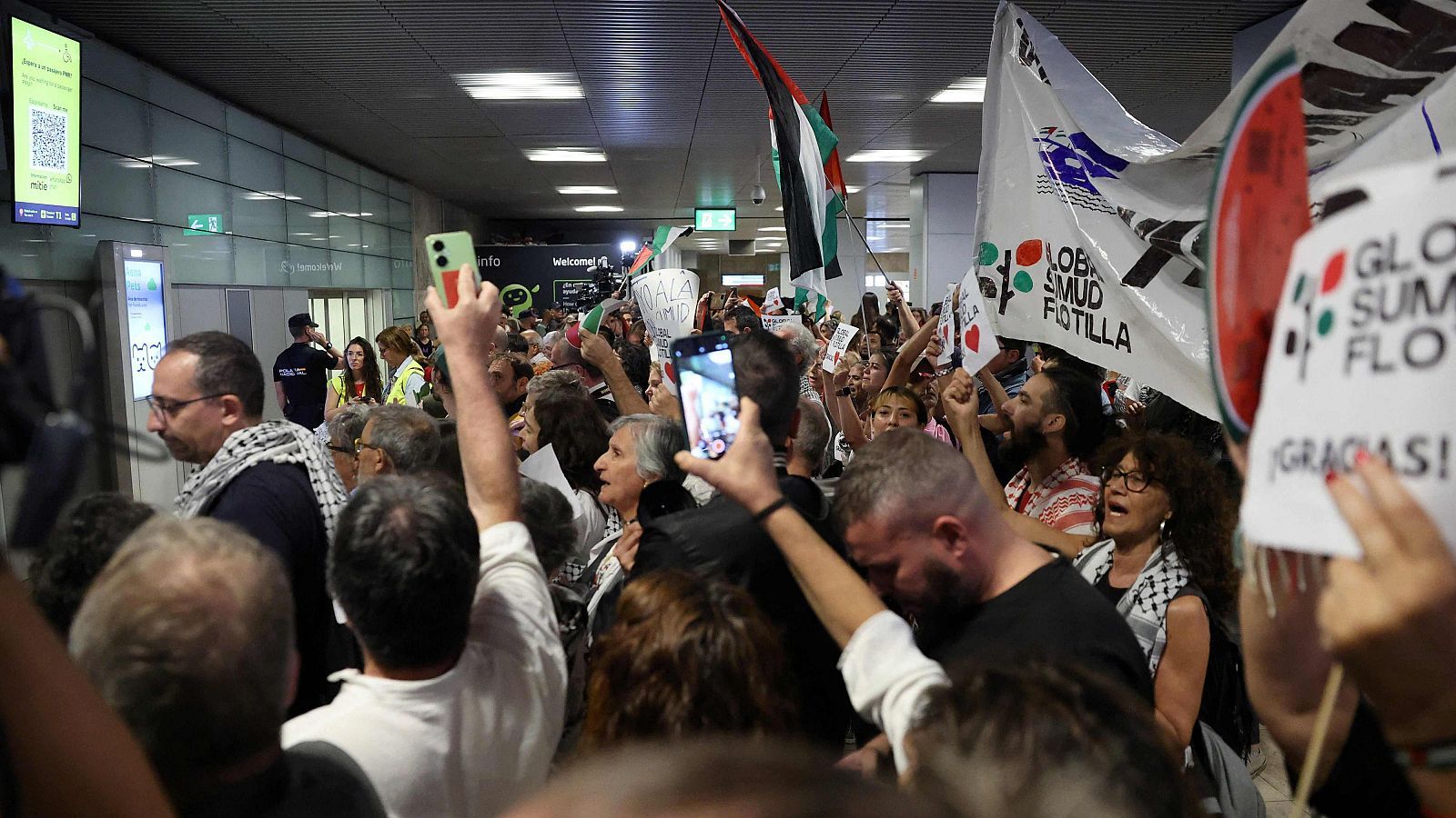 Llegada de la Flotilla en una imagen de RTVE. Llegada de la Flotilla en una imagen de RTVE.