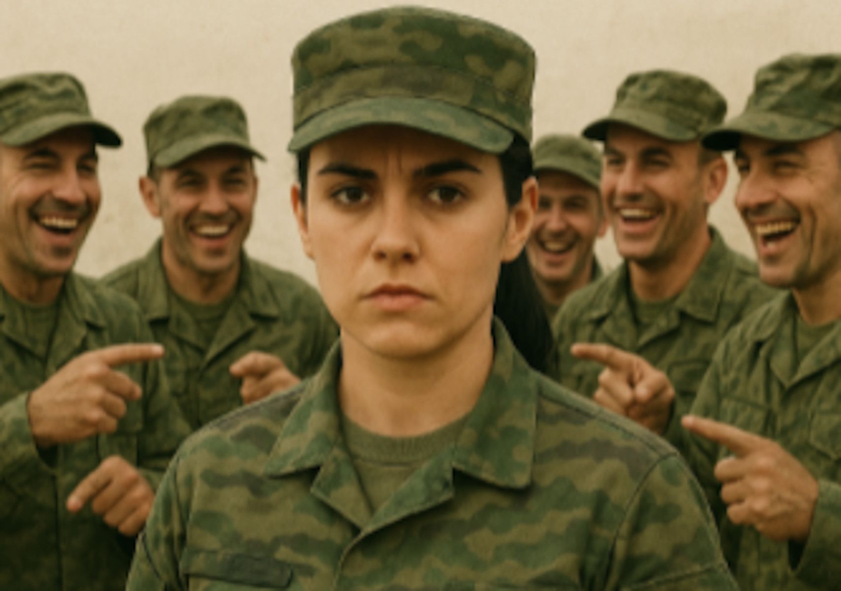 Imagen generada con IA sobre acoso en el Ejército.