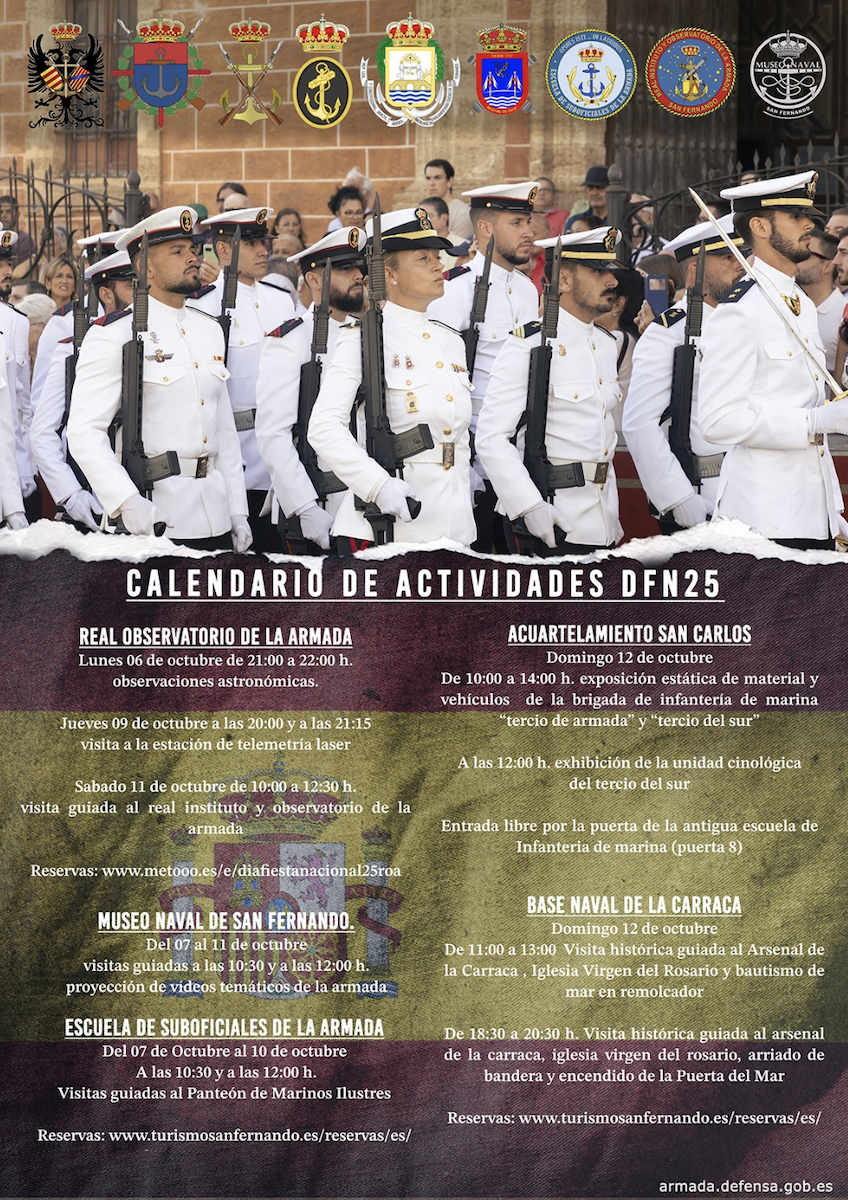 Programación de las actividades en San Fernando por el Día de la Hispanidad.