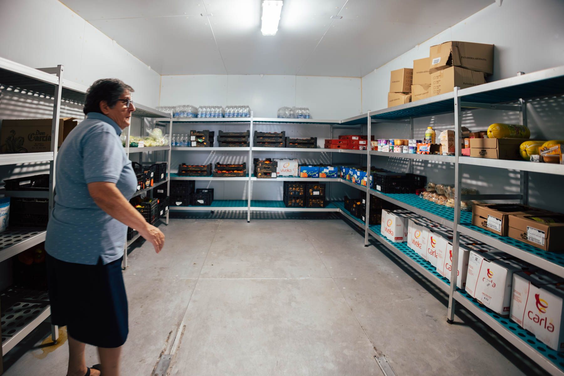 Aspecto desolador de la despensa del comedor de El Salvador. 